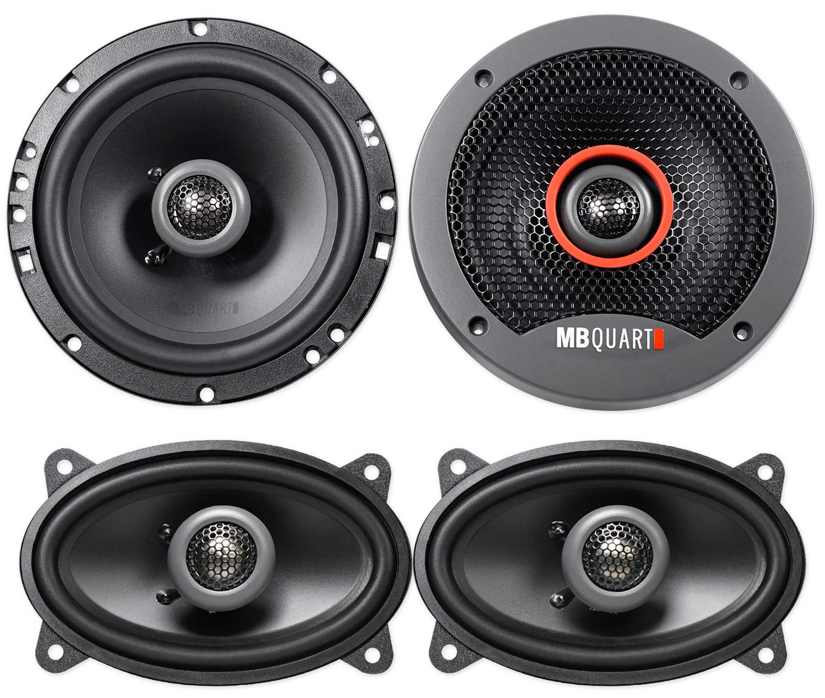 (2) MB QUART FKB116 6.5" 240 Watt 2Way Car Speakers+(2) 4x6" 180w