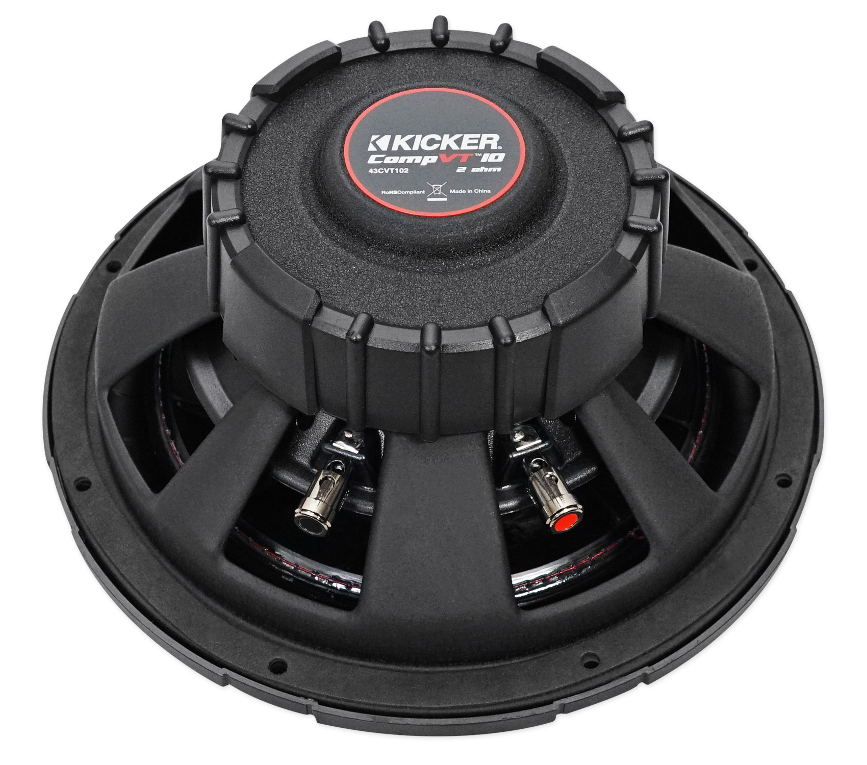 Kicker 43CVT102 COMPVT 10" 800w Slim Shallow Subwoofer+Mono Amplifier