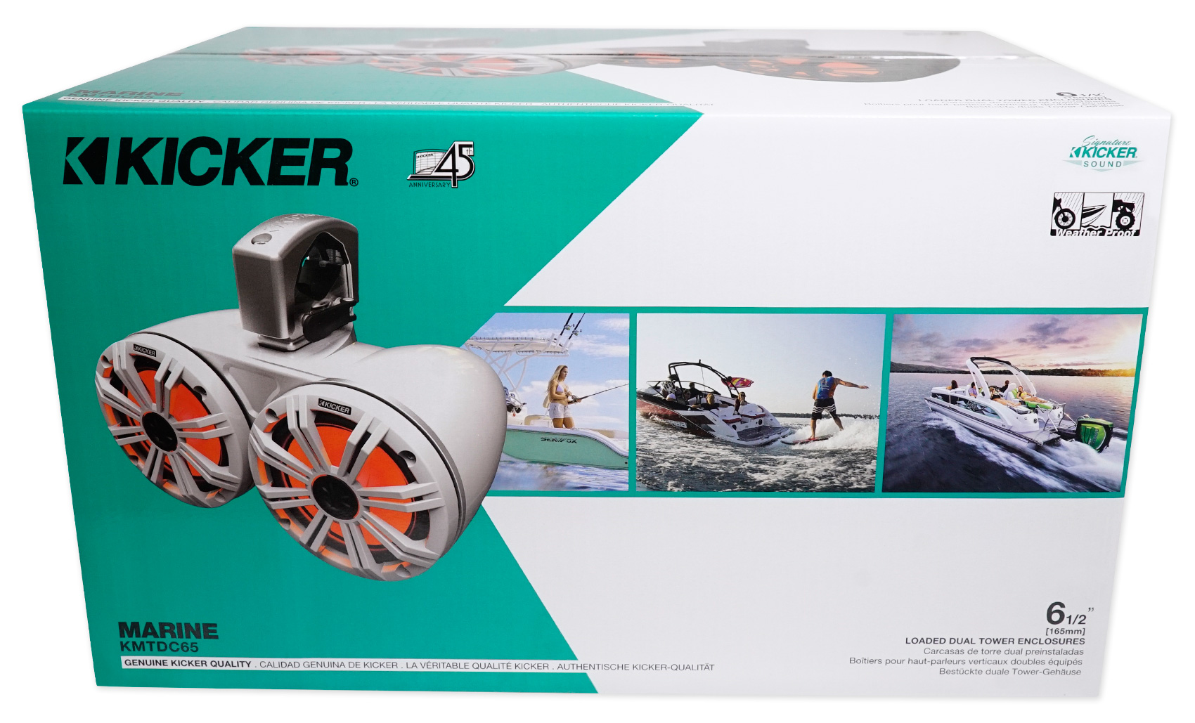 Pair KICKER 45KMTDC65 Dual 6.5" 390w Marine Wakeboard ...