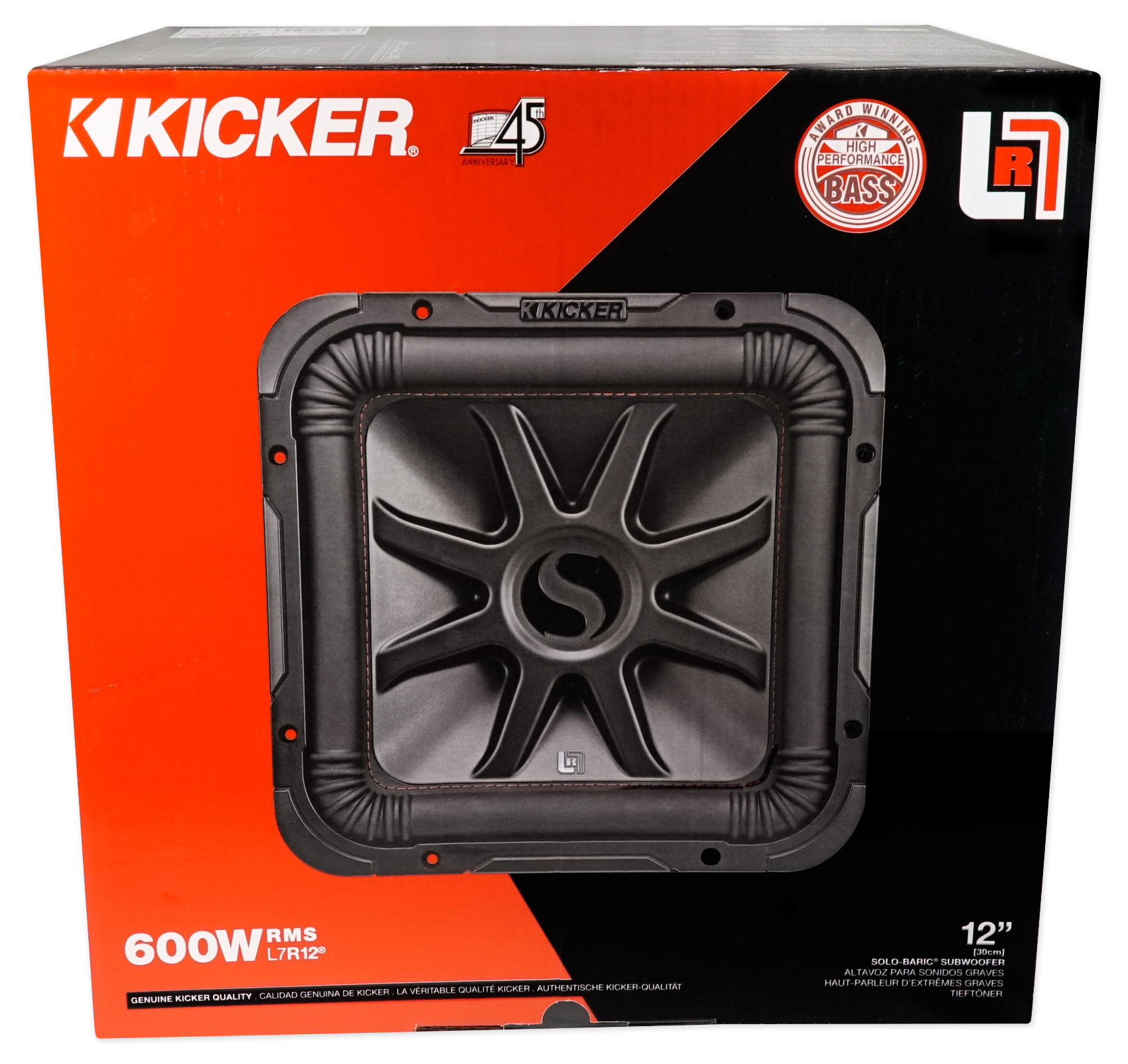 2) KICKER 45L7R124 12" 2400w L7R Car Subwoofers SoloBaric Subs L7R124