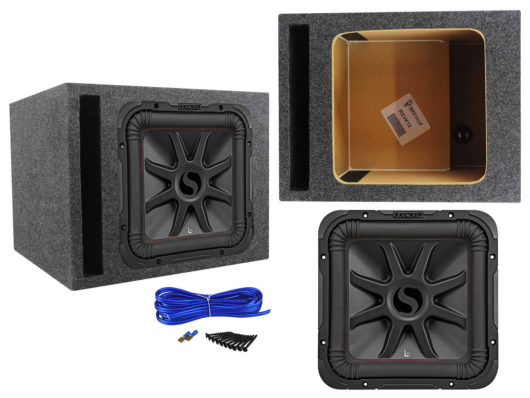 KICKER 45L7R124 12" 1200w L7R Subwoofer Solo-Baric L7R124+Vented