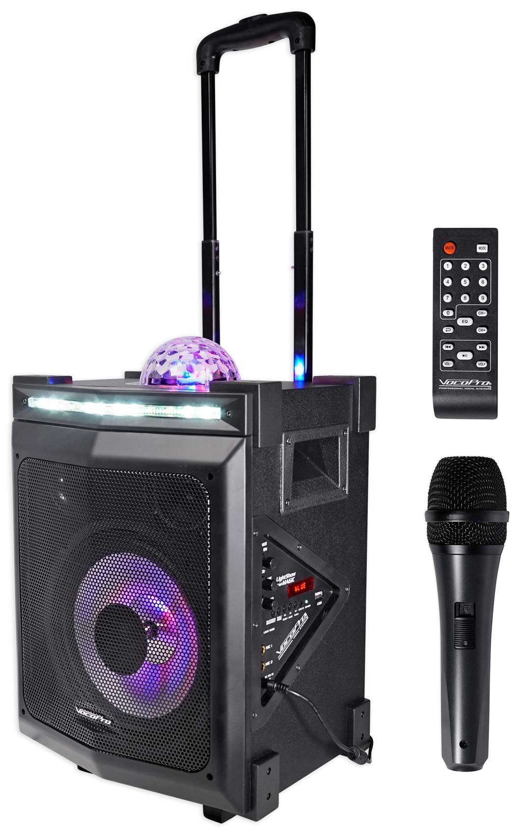 Vocopro LIGHTSHOWMAGIC Rechargeable Bluetooth Karaoke Machine System