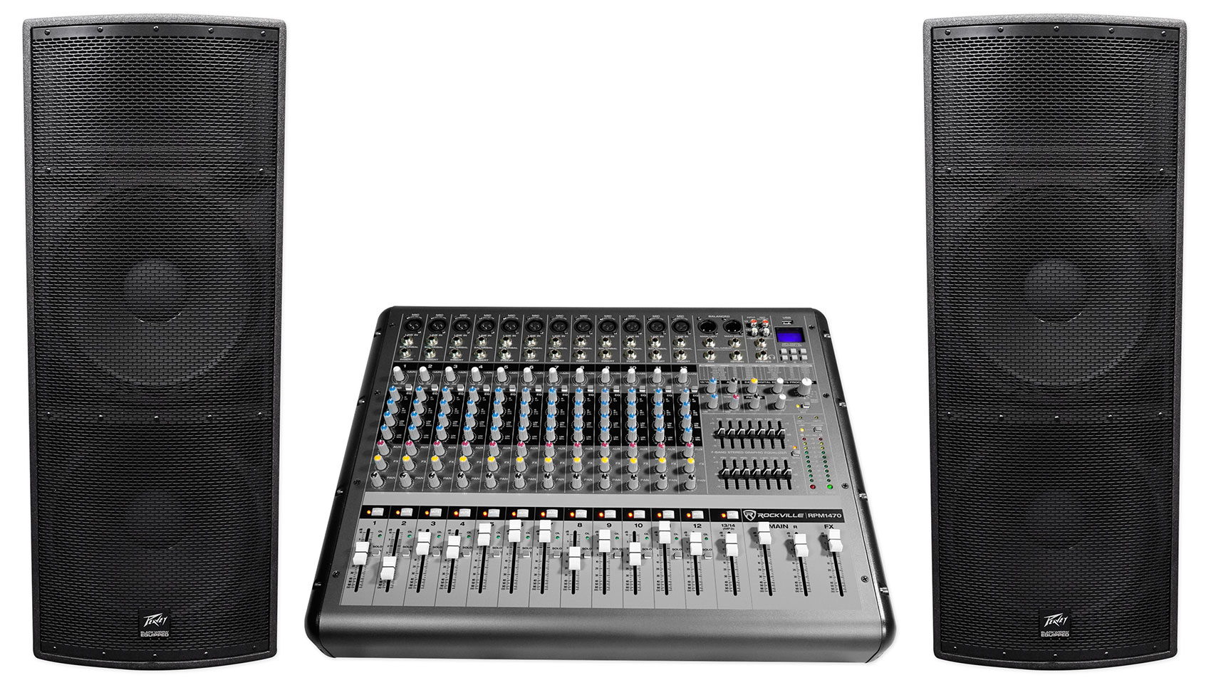 2 Peavey SP 4 Dual 15" 8000w Biampable 3Way PA Speakers SP4+14Ch