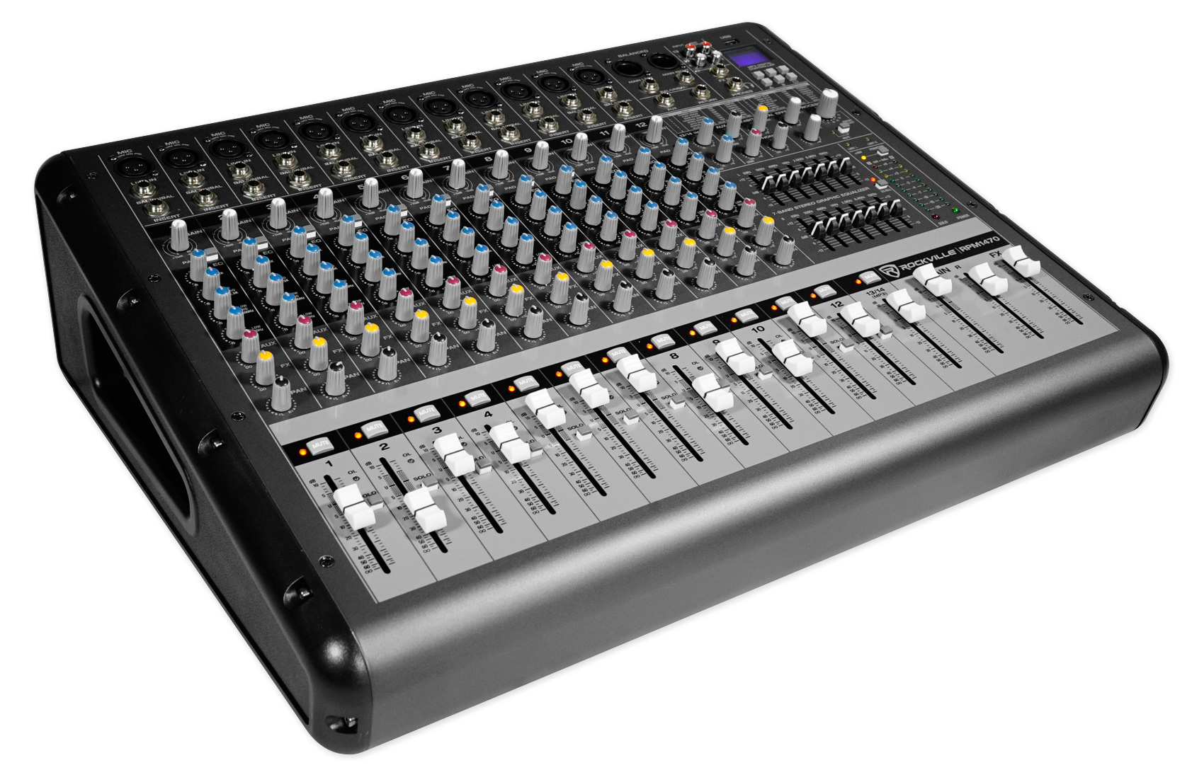 Rockville RPM1470 14Channel 6000w Powered Mixer, USB, Effects For