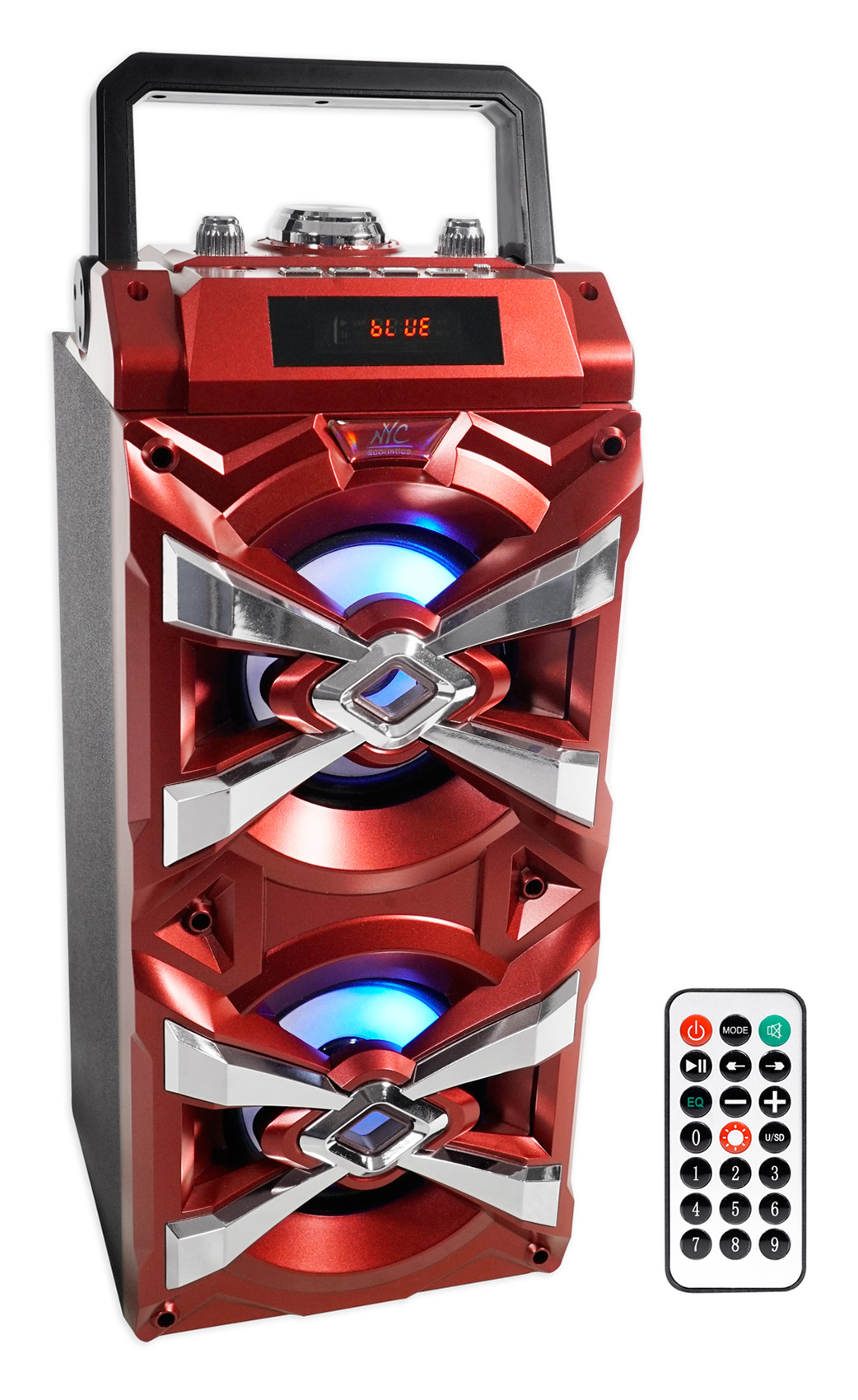 NYC Acoustics Bluetooth Karaoke Machine System w/LED's+Microphone