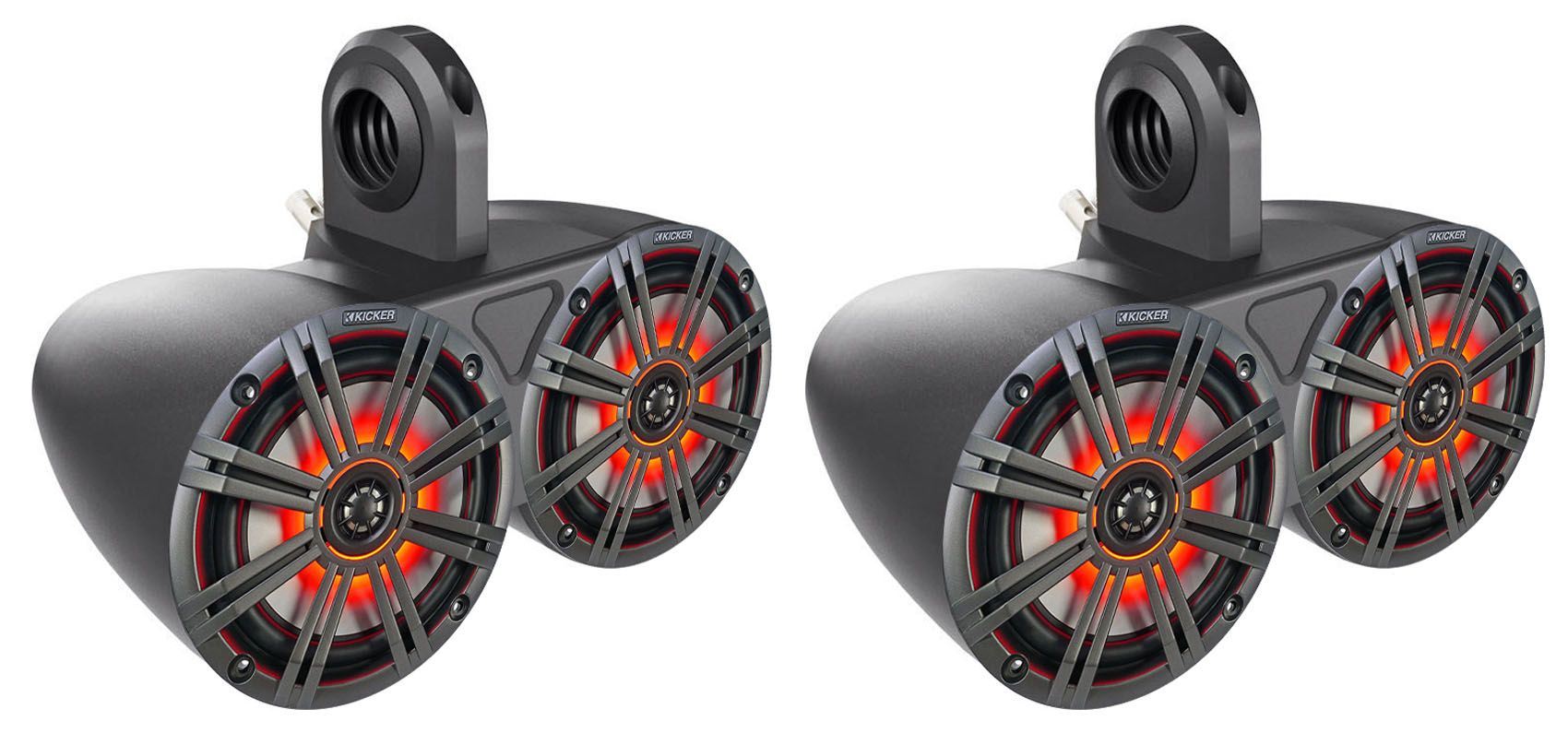 Pair Dual Kicker 43KM654LCW 6.5" 780w Marine Wakeboard Tower Speakers w