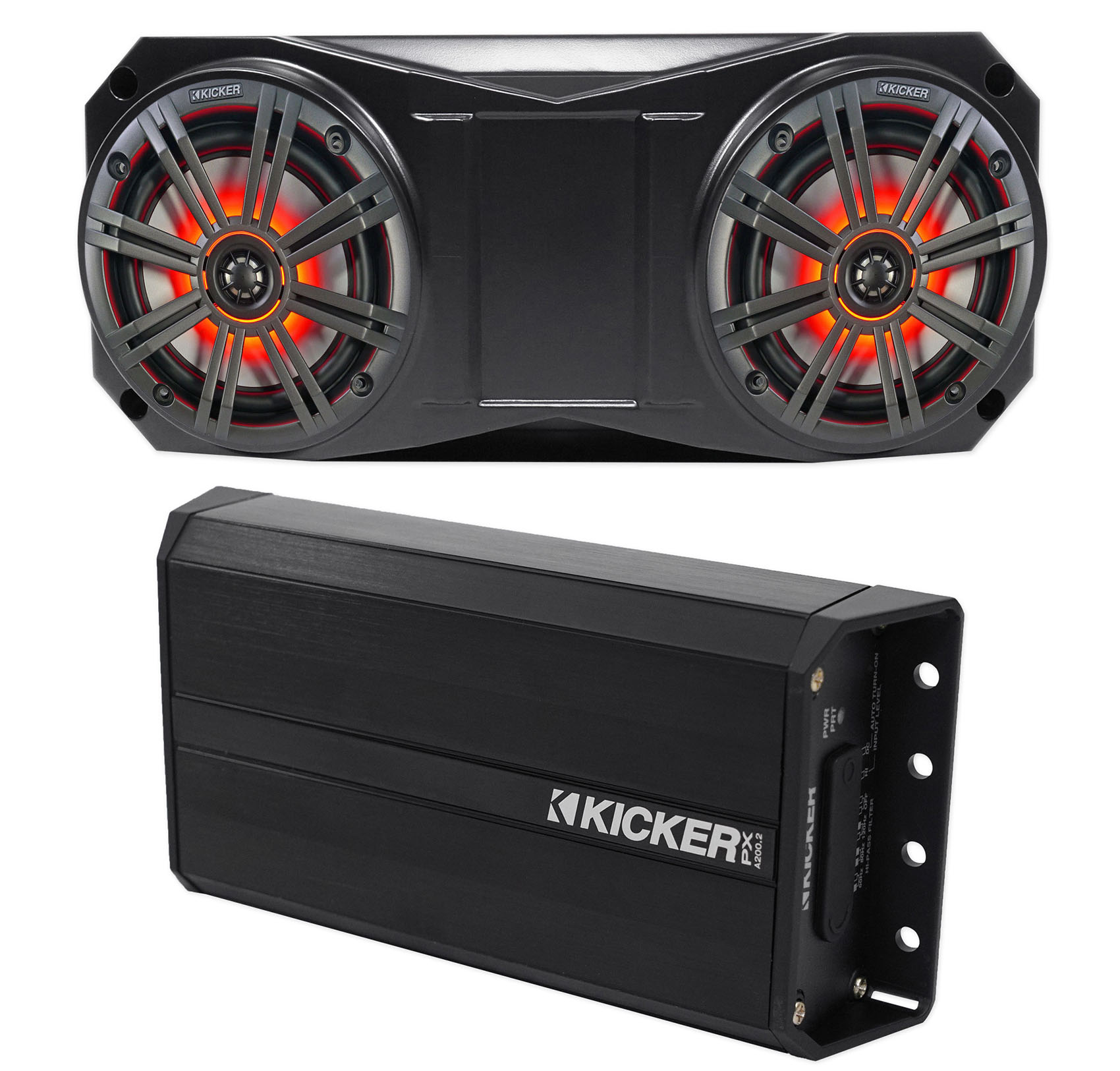 Kicker 42PXA200.2 200w 2-Ch Amplifier Polaris//Motorcycle//ATV//UTV//RZR//Cart+Wires