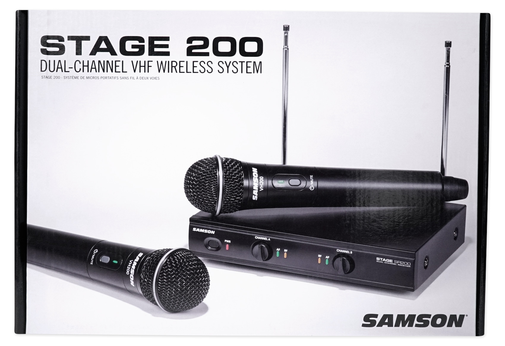 SAMSON Stage 200 Dual VHF Handheld Wireless Microphones Vocal Mics B