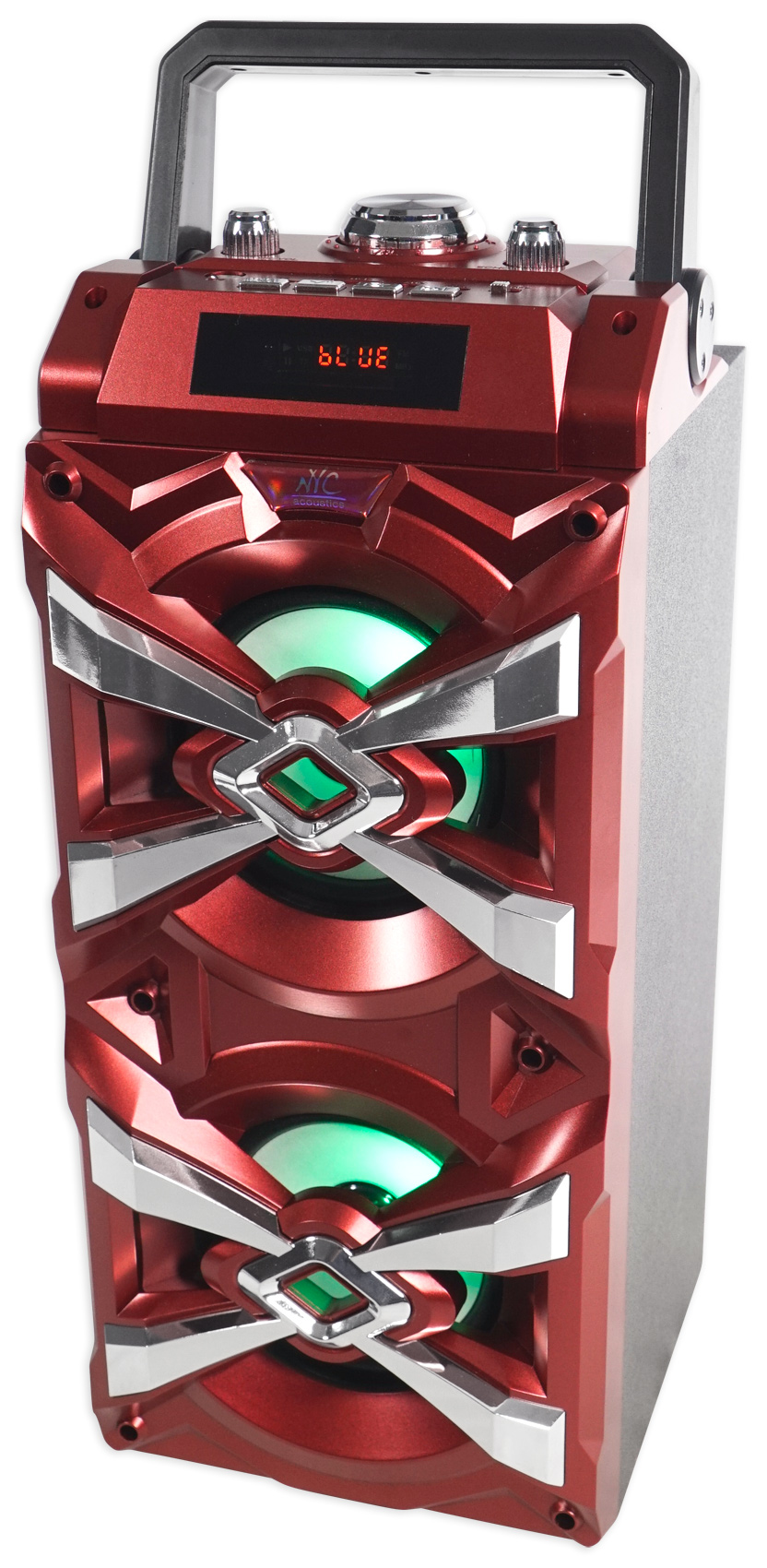 NYC Acoustics X-Tower Dual 4" Bluetooth Speaker w/ Sound Activated LED