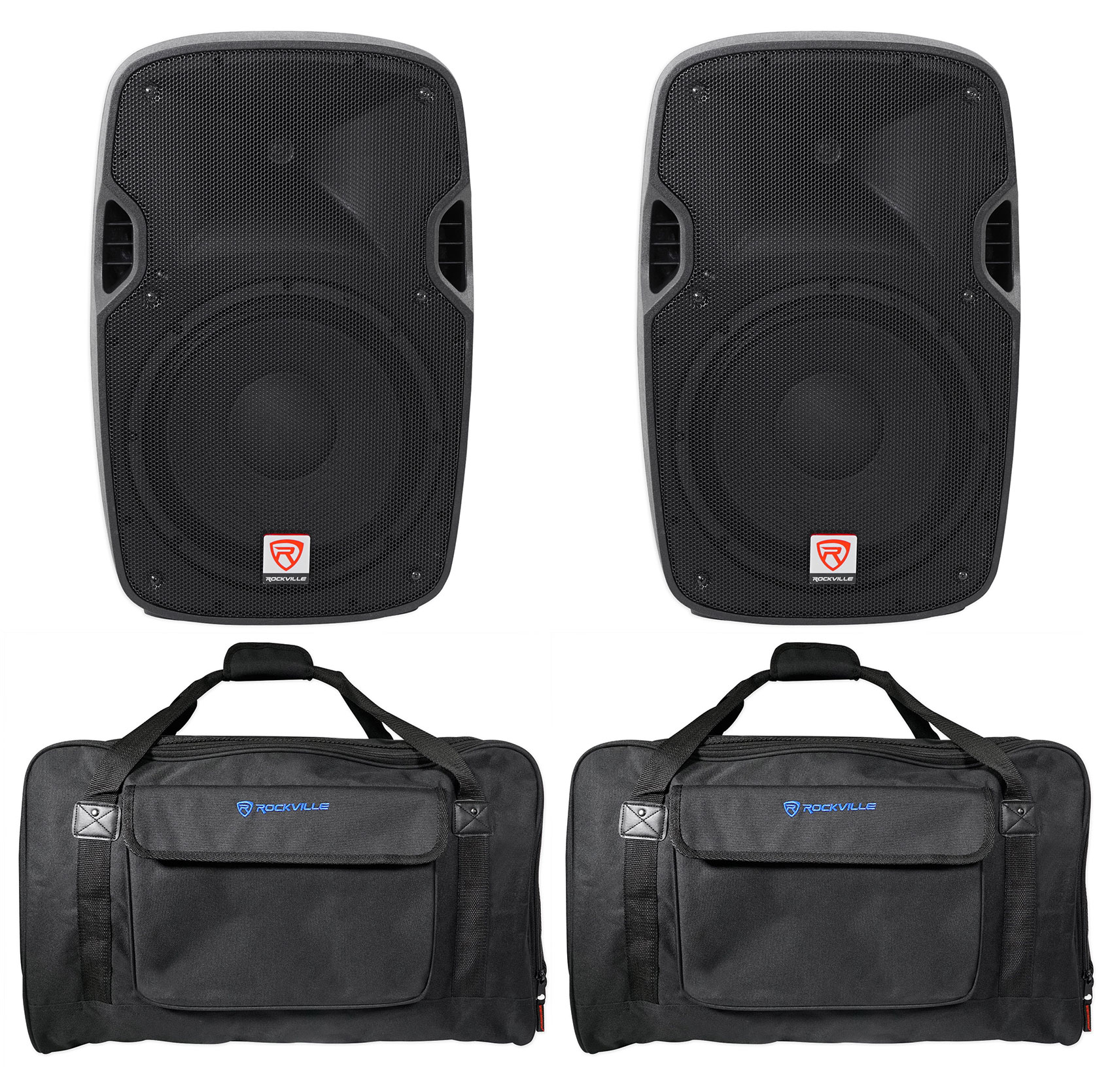 (2) Rockville SPGN128 12" 2400W DJ PA Speakers 8Ohm+Weatherproof