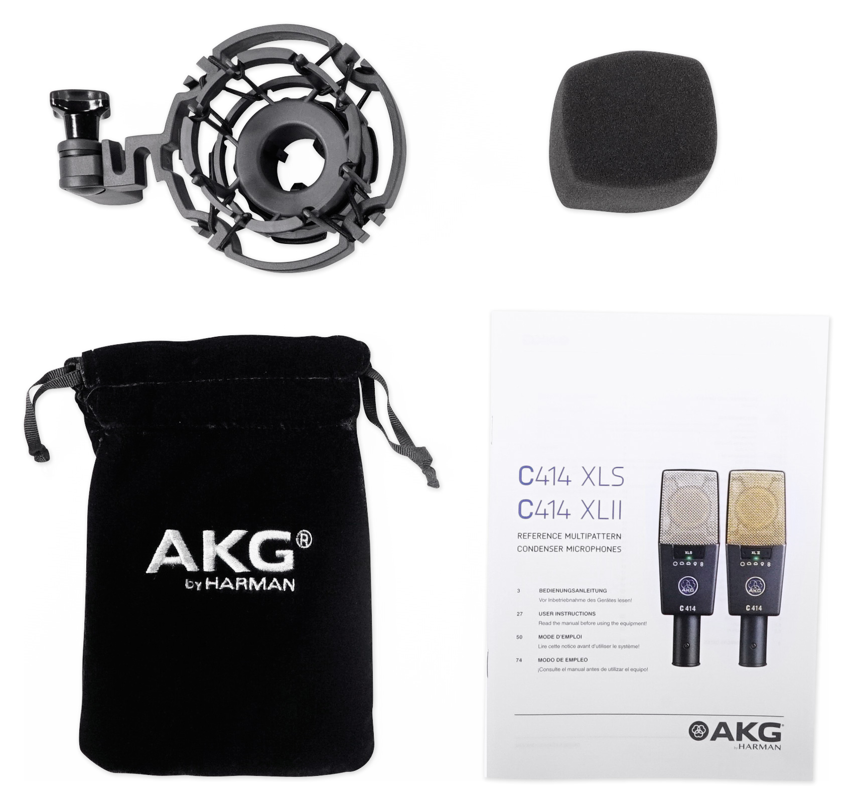 AKG C414 XLII MultiPattern Studio Reference Condenser Microphone Recording Mic eBay