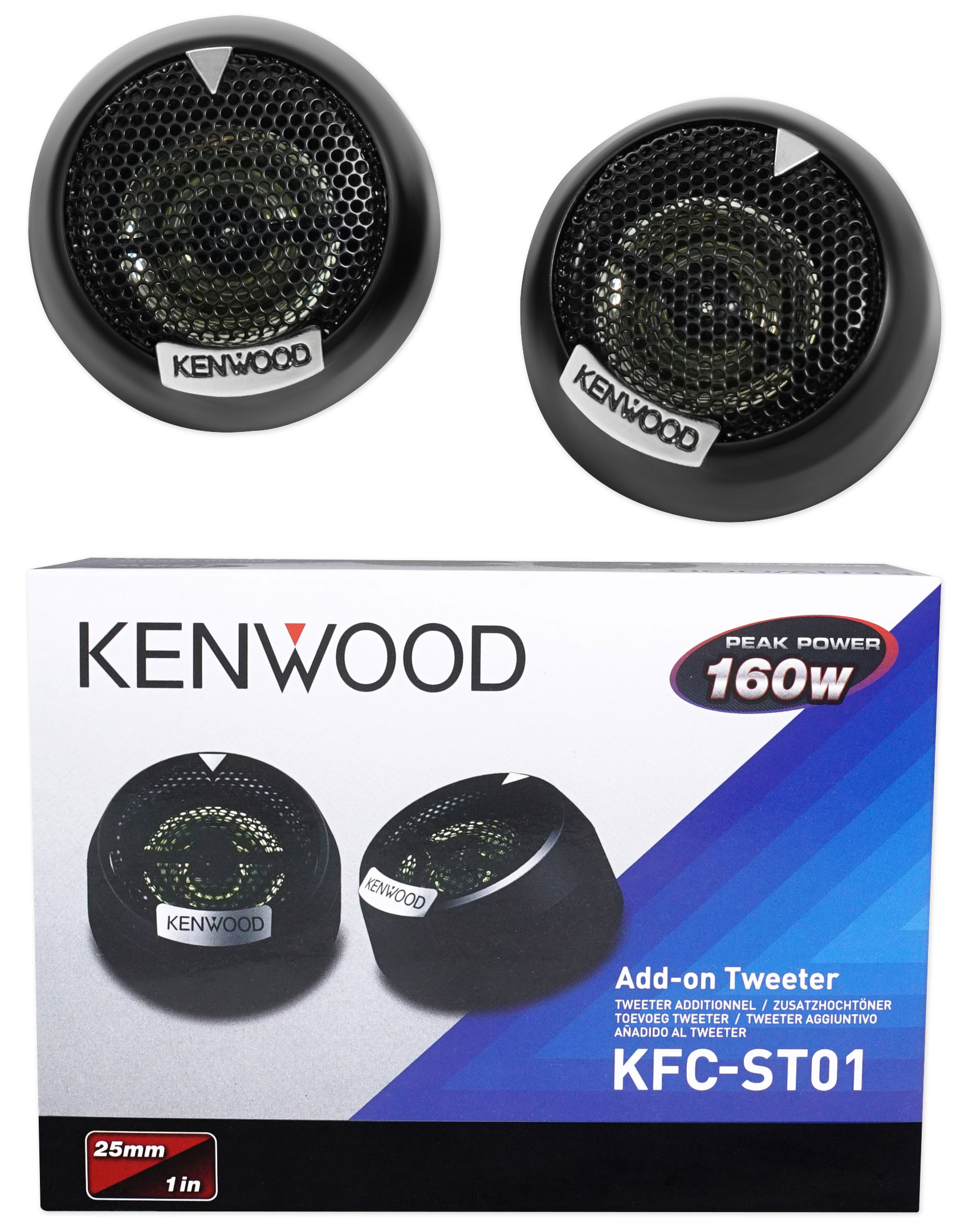 Pair Kenwood KFCST01 1" 160 Watt 4Ohm Component Car Dome Tweeters