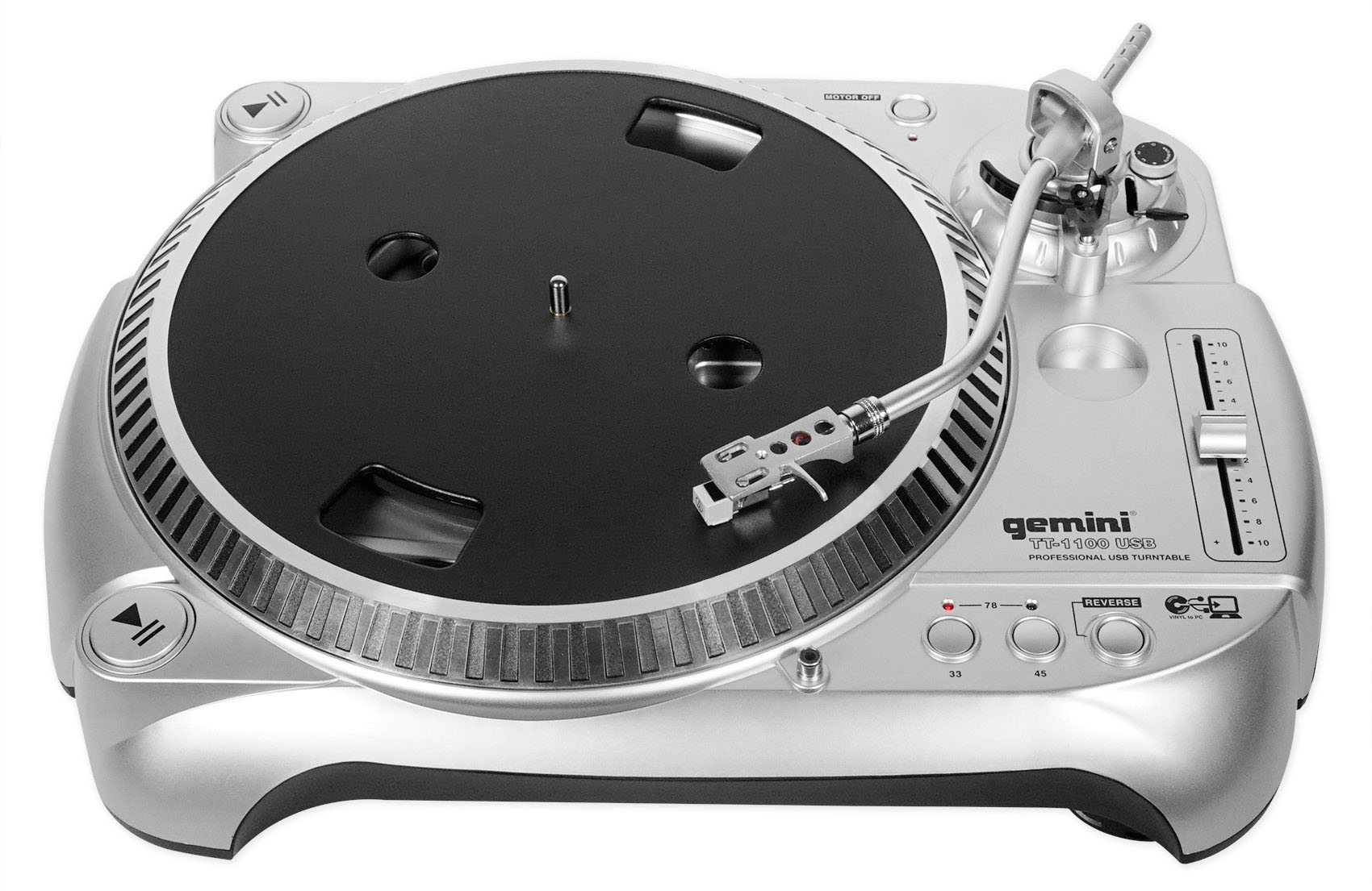 (2) Gemini TT1100USB Belt Drive Vinyl/Digital DJ Turntables w/ USB/RCA