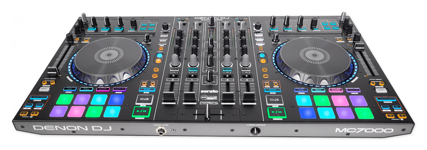 DENON MC7000 4Channel Digital Mixer, Serato DJ Controller+Dual Audio