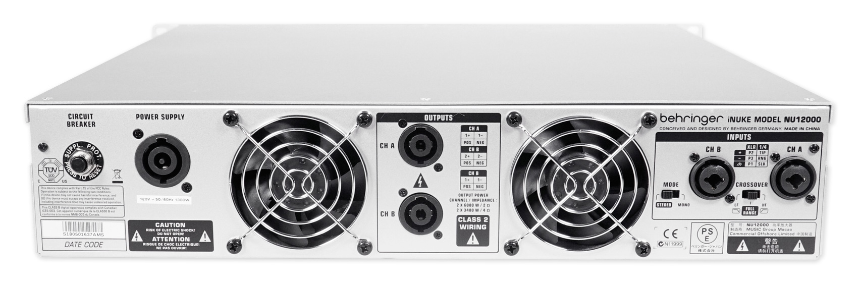 Behringer iNUKE NU12000 Ultra-Lightweight 12000 Watt Power Amplifier