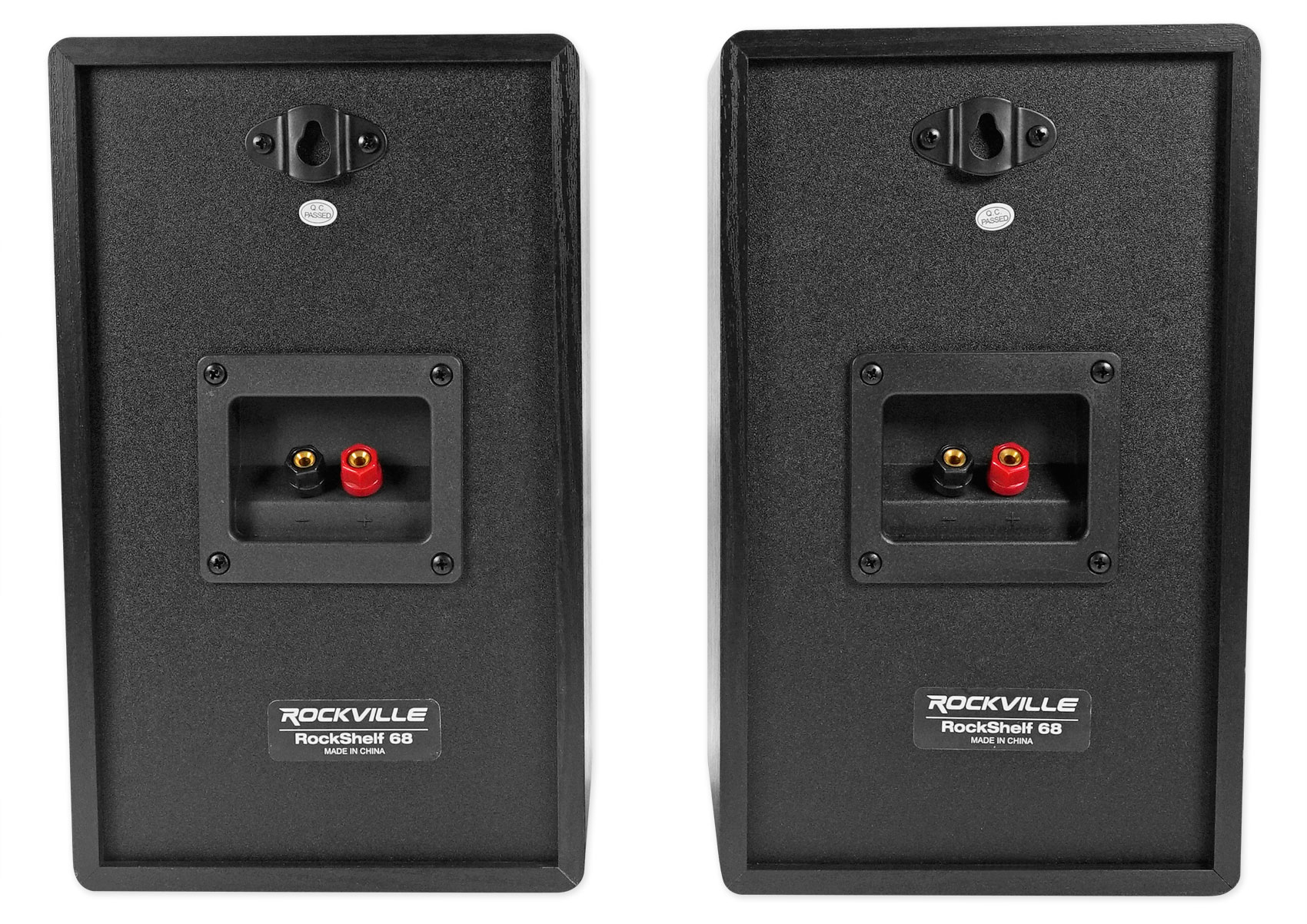 Pair ROCKVILLE RockShelf 68B Black 6.5 Home Bookshelf Speakers W//Kevlar Woofers