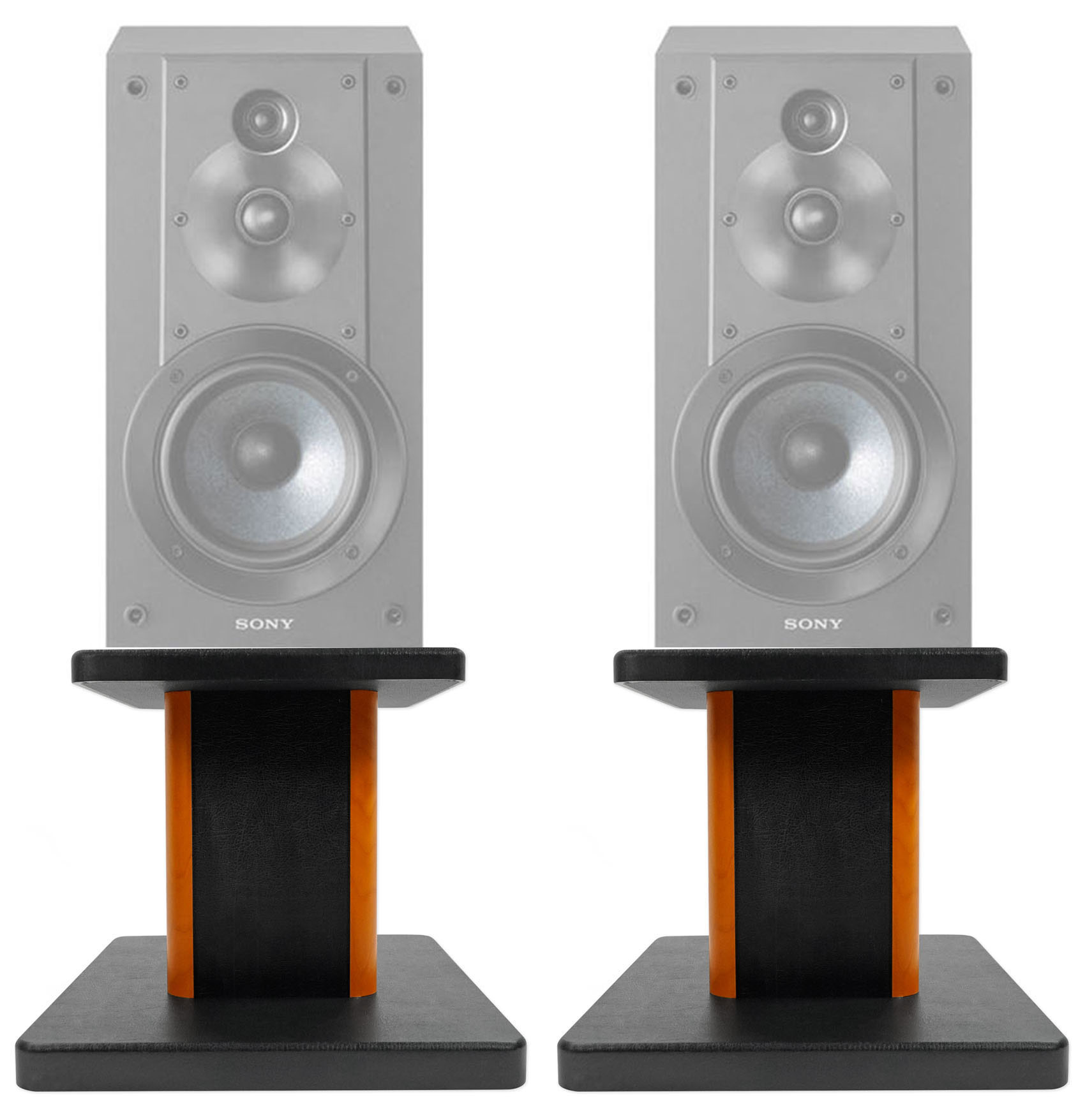 2 8 Wood Bookshelf Speaker Stands For Sony Sscs5 Bookshelf