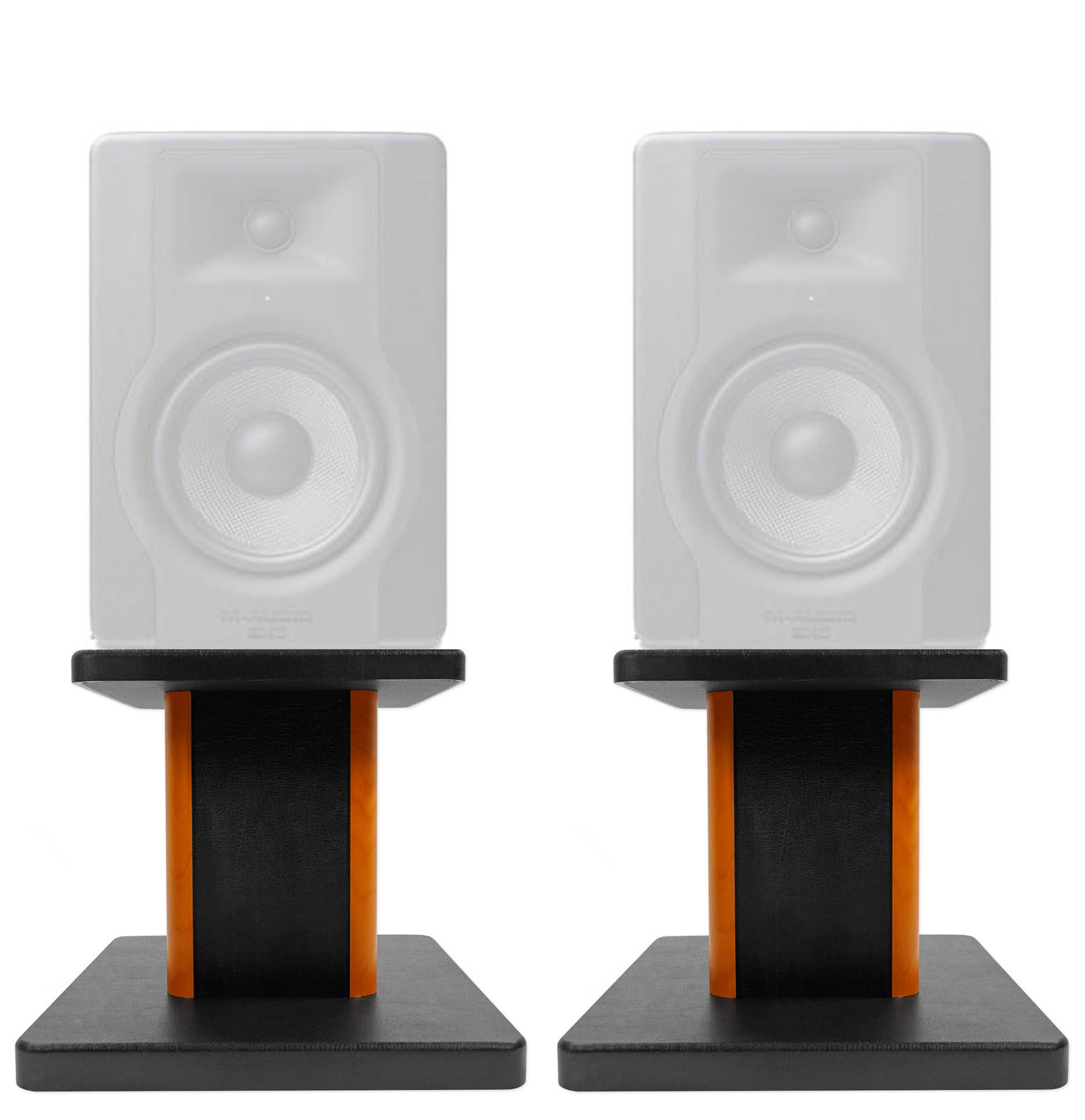 スタボーンブラウン　3本 Rockville 8” Wood Studio Monitor Speaker Stands For M-Audio BX8 D3