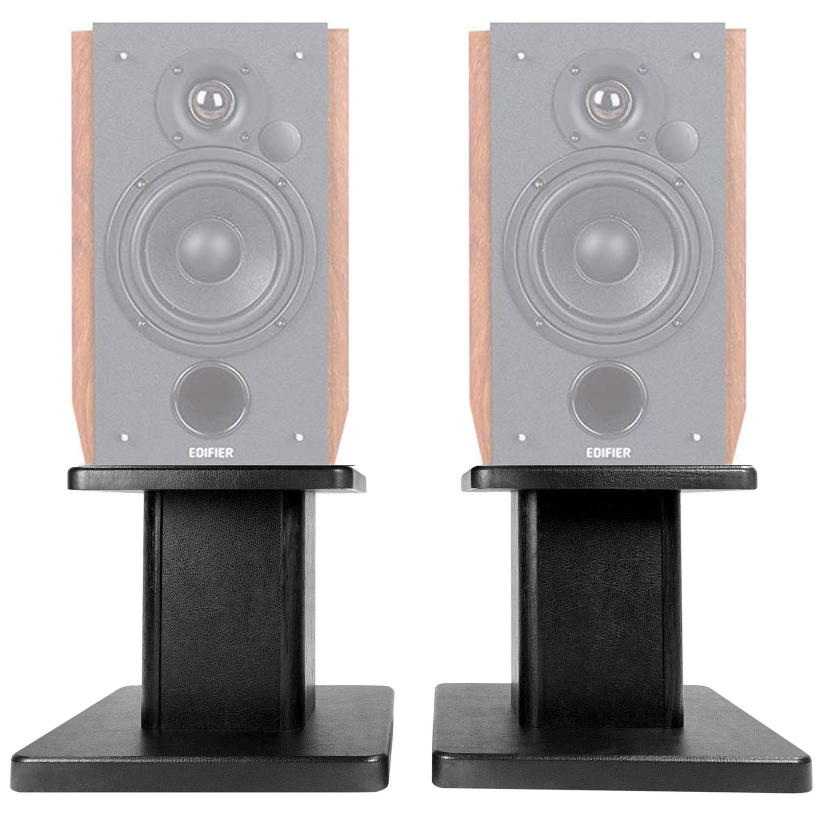 (2) 8” Black Bookshelf Speaker Stands For Edifier R1700BT Bookshelf