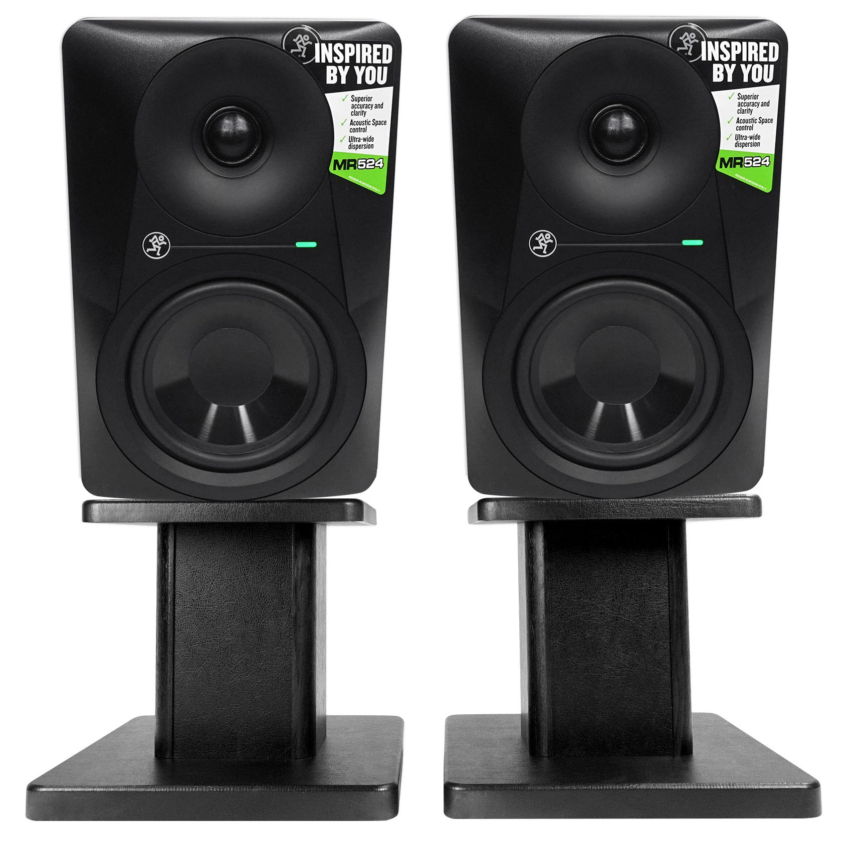 (2) Mackie MR524 5â Powered Active Studio Monitor Bi-Amped Speakers+Desk Stands 613815833406 | eBay