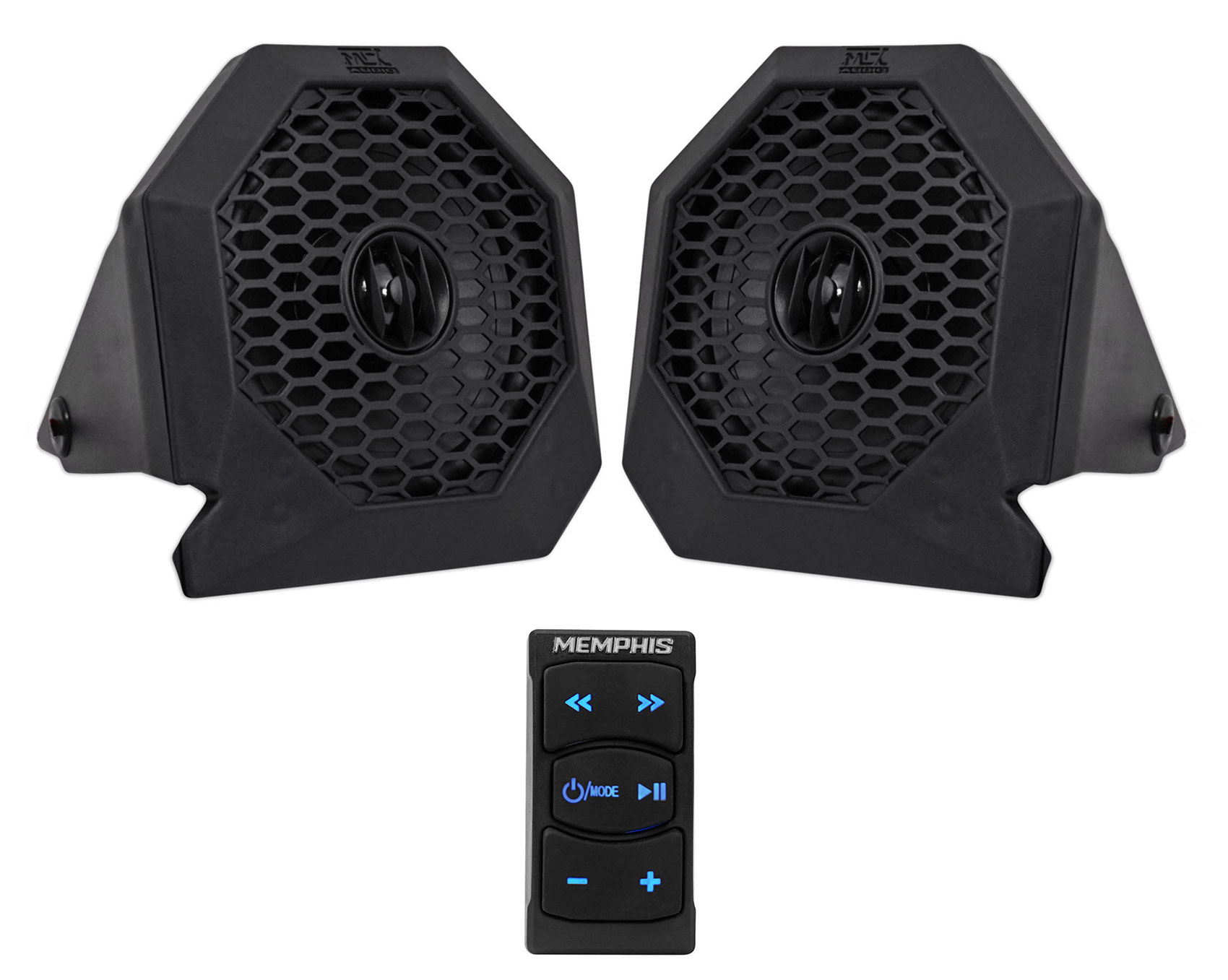 MTX RZRPOD65 6.5/" Dash Mount Speakers+Bluetooth Controller For Polaris RZR//UTV