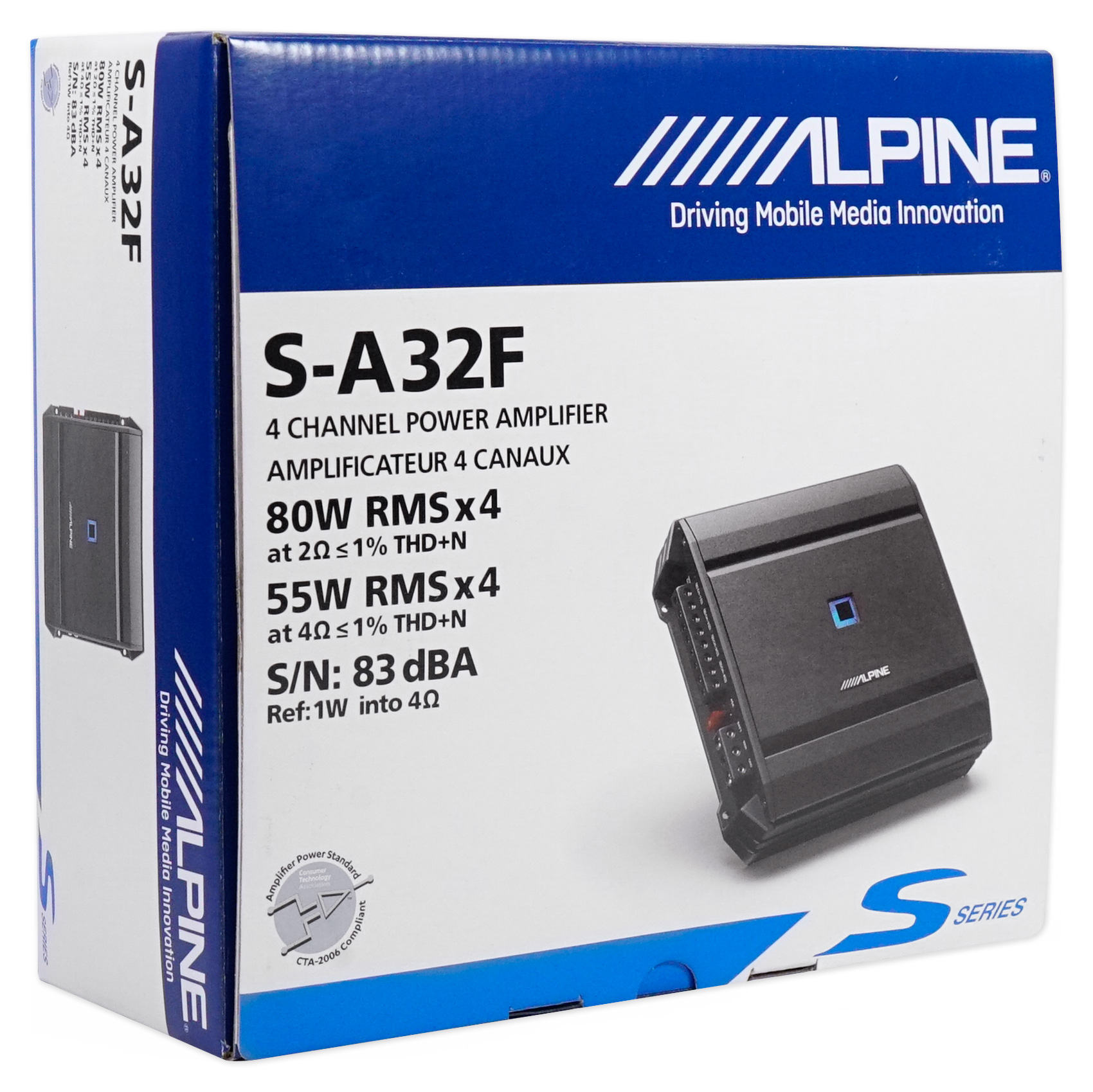 ALPINE SA32F 320 Watt RMS 4Channel SSeries Car Audio Amplifier