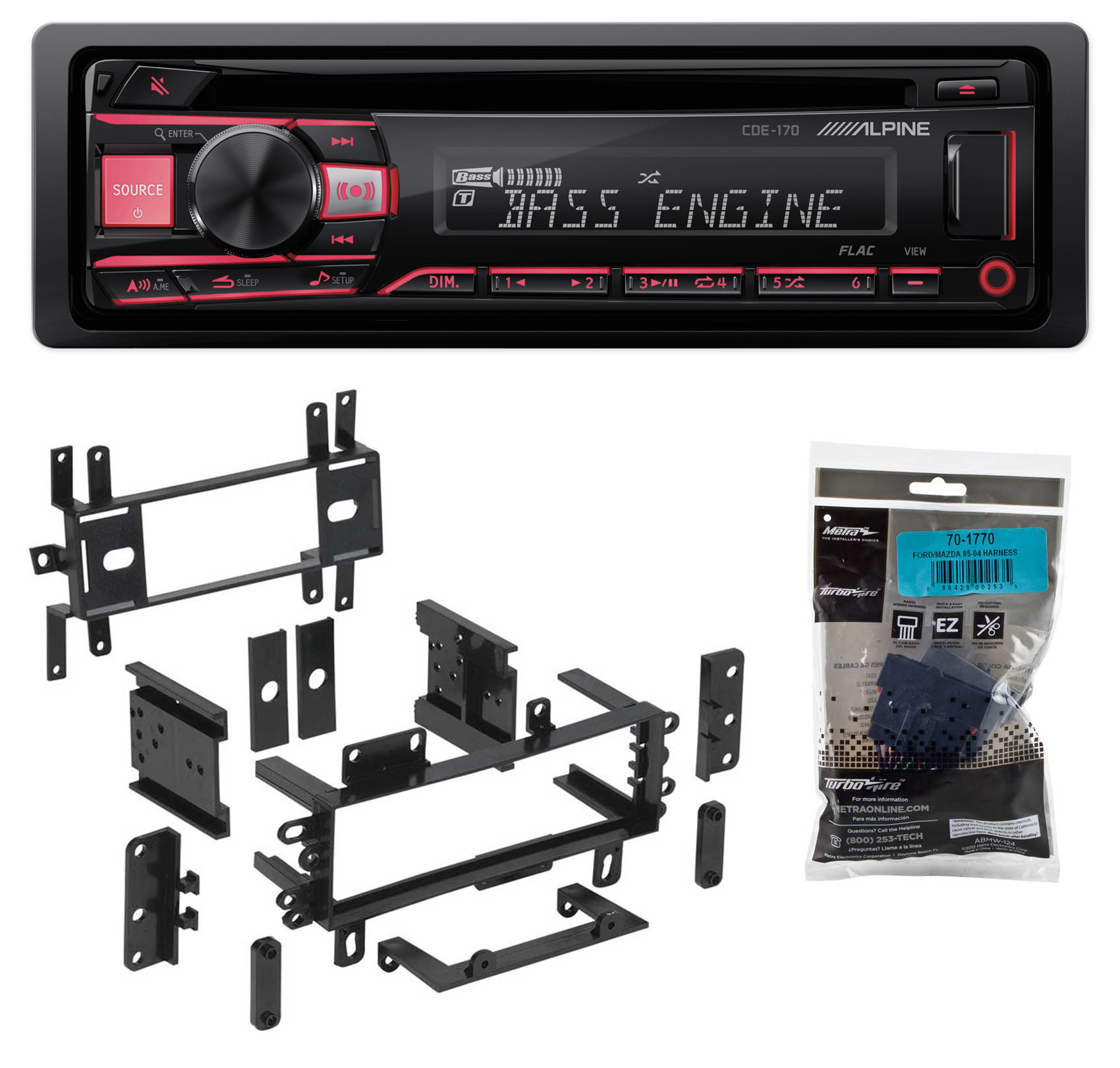 ALPINE CD Receiver Stereo Android/MP3/WMA/USB/AUX For 1986-1996 Ford