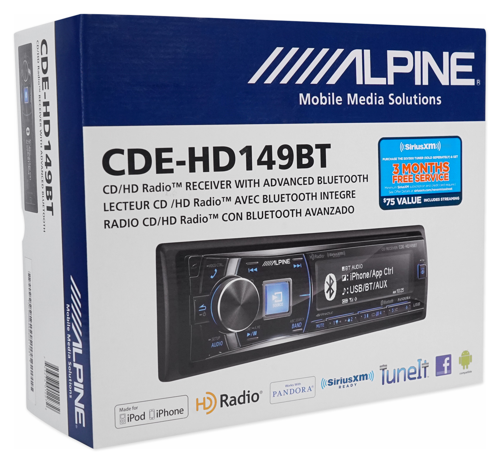 Alpine CDEHD149BT Car CD/HD Radio Receiver with Advanced Bluetooth