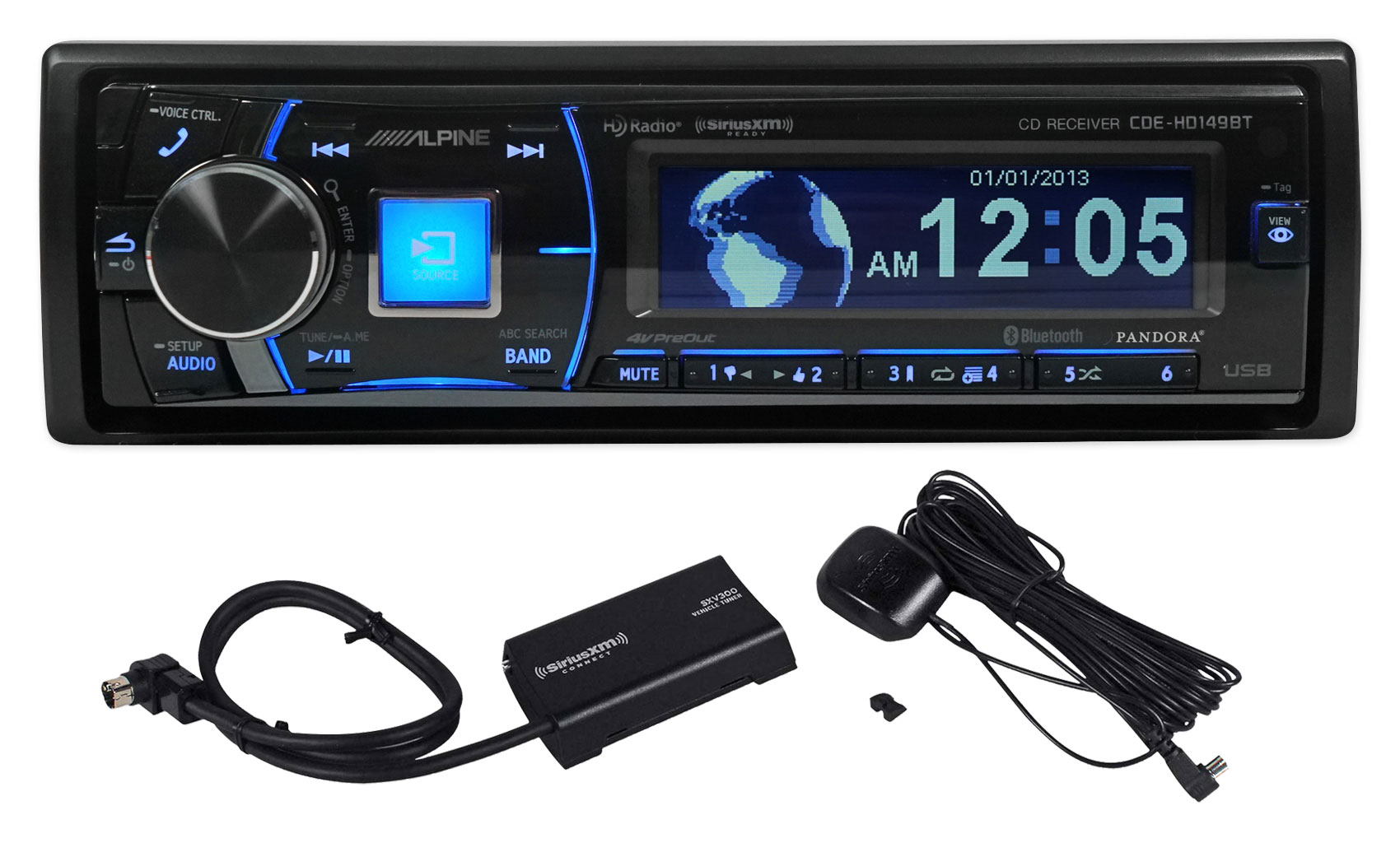 Alpine CDEHD149BT Car CD Receiver w/Bluetooth, HD Radio+Sirius XM