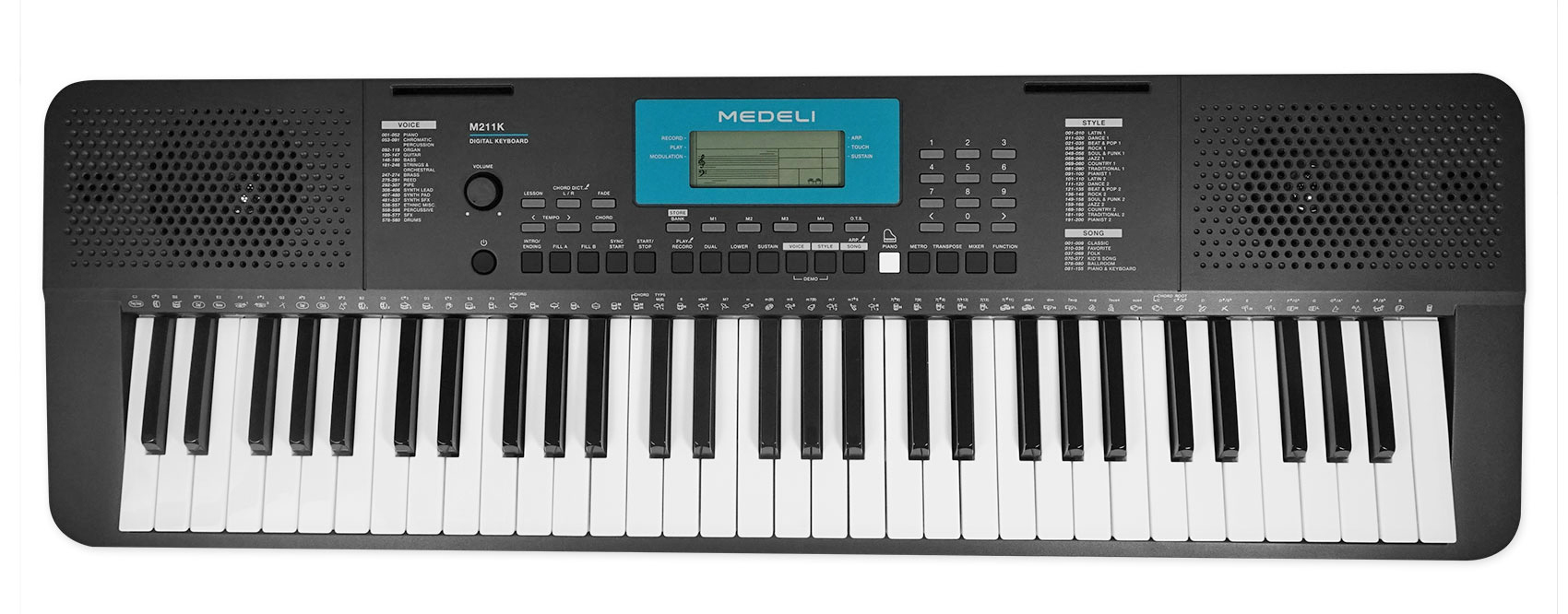 MEDELI M211K 61Key USB MIDI Keyboard 32Note Polyphony+Reverb/Chorus