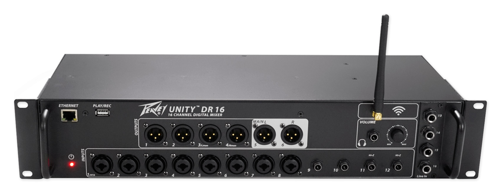 Peavey Unity DR 16 Channel Rack Mount WiFi Digital Mixer w/ 8 Mic