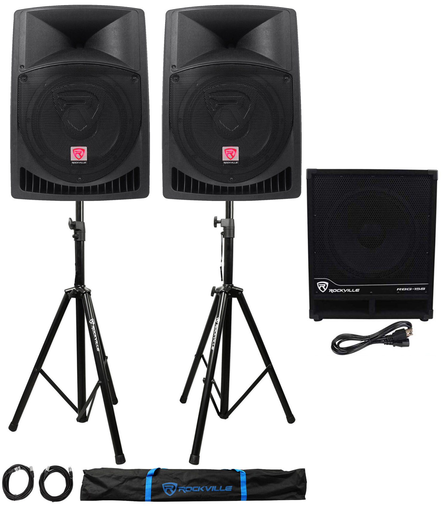 Rockville Subwoofer 15 Inch 1600W Powered PA Subwoofer 15
