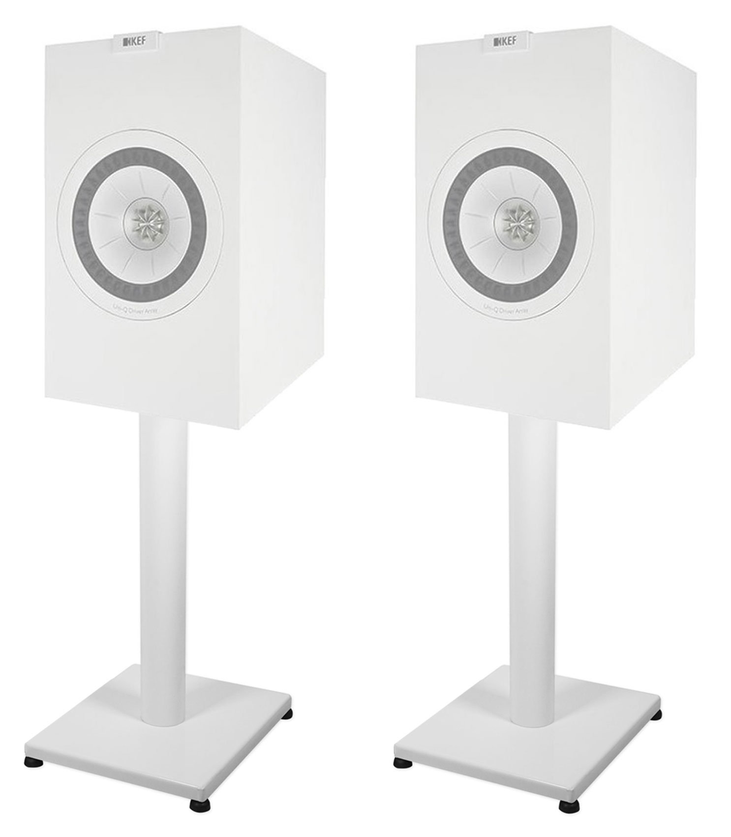 Pair 21” Steel White Stands For KEF Q350 Bookshelf Speakers