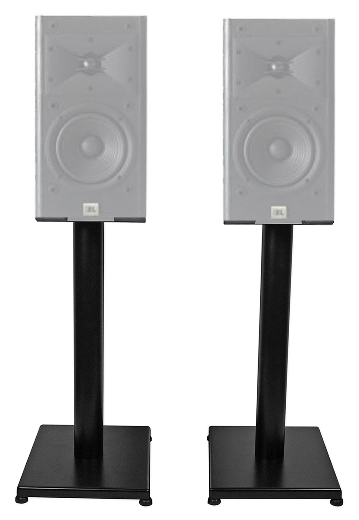 Black 21” Steel Bookshelf Speaker Stands For JBL Arena 130 Bookshelf Speakers eBay