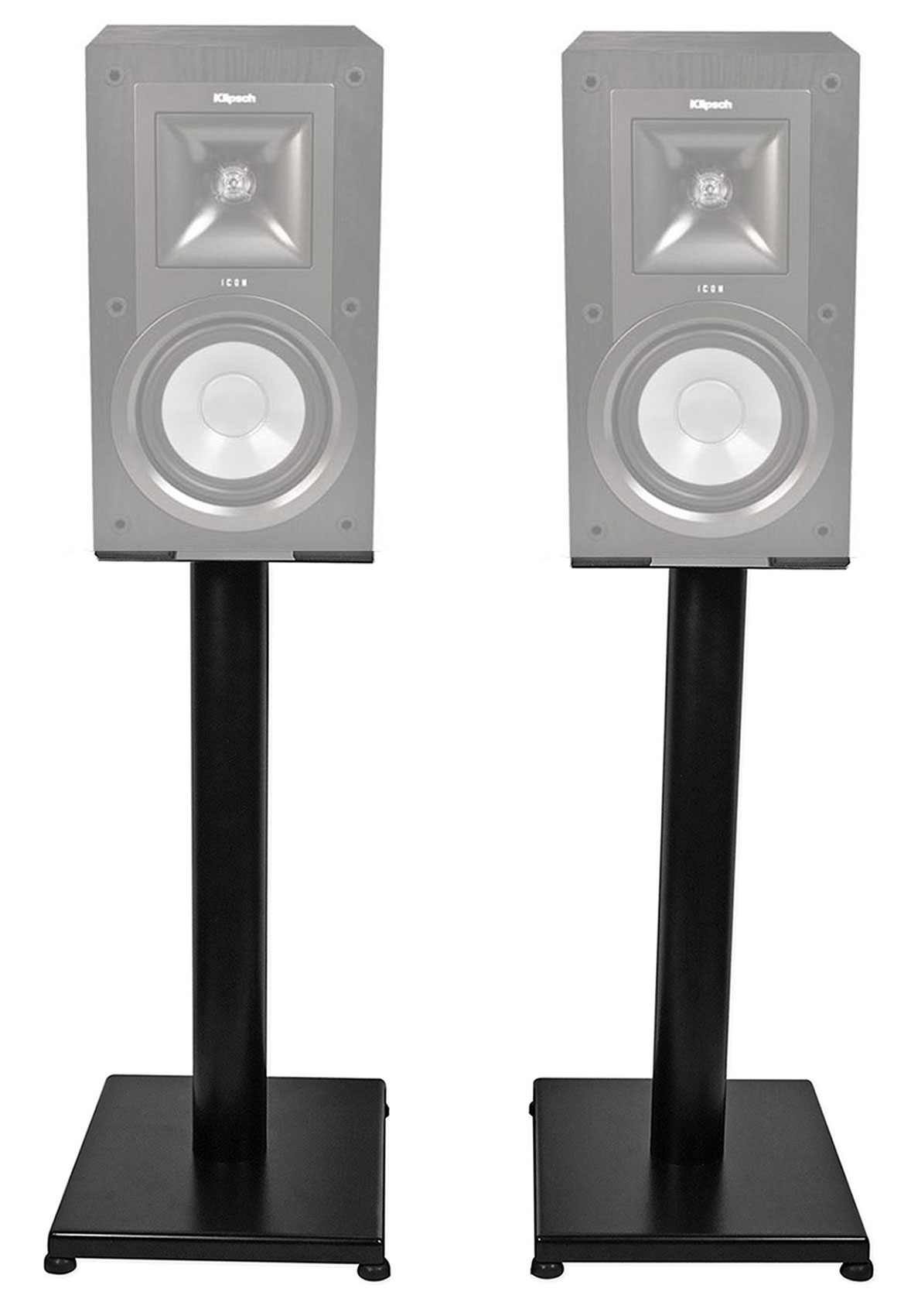 Black 21” Steel Bookshelf Speaker Stands For Klipsch KB15 Bookshelf