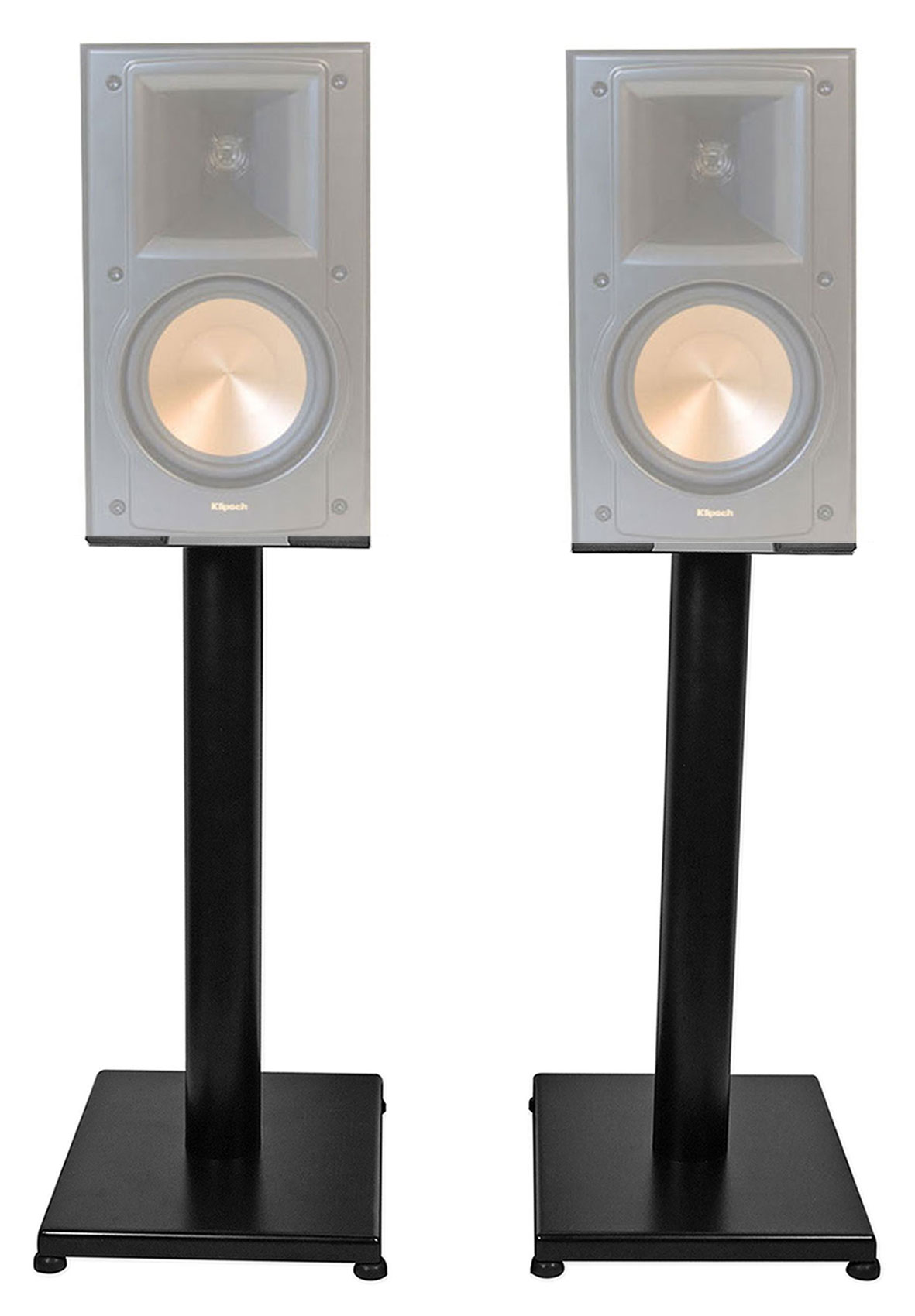Black 21” Steel Bookshelf Speaker Stands For Klipsch RB51 II Bookshelf