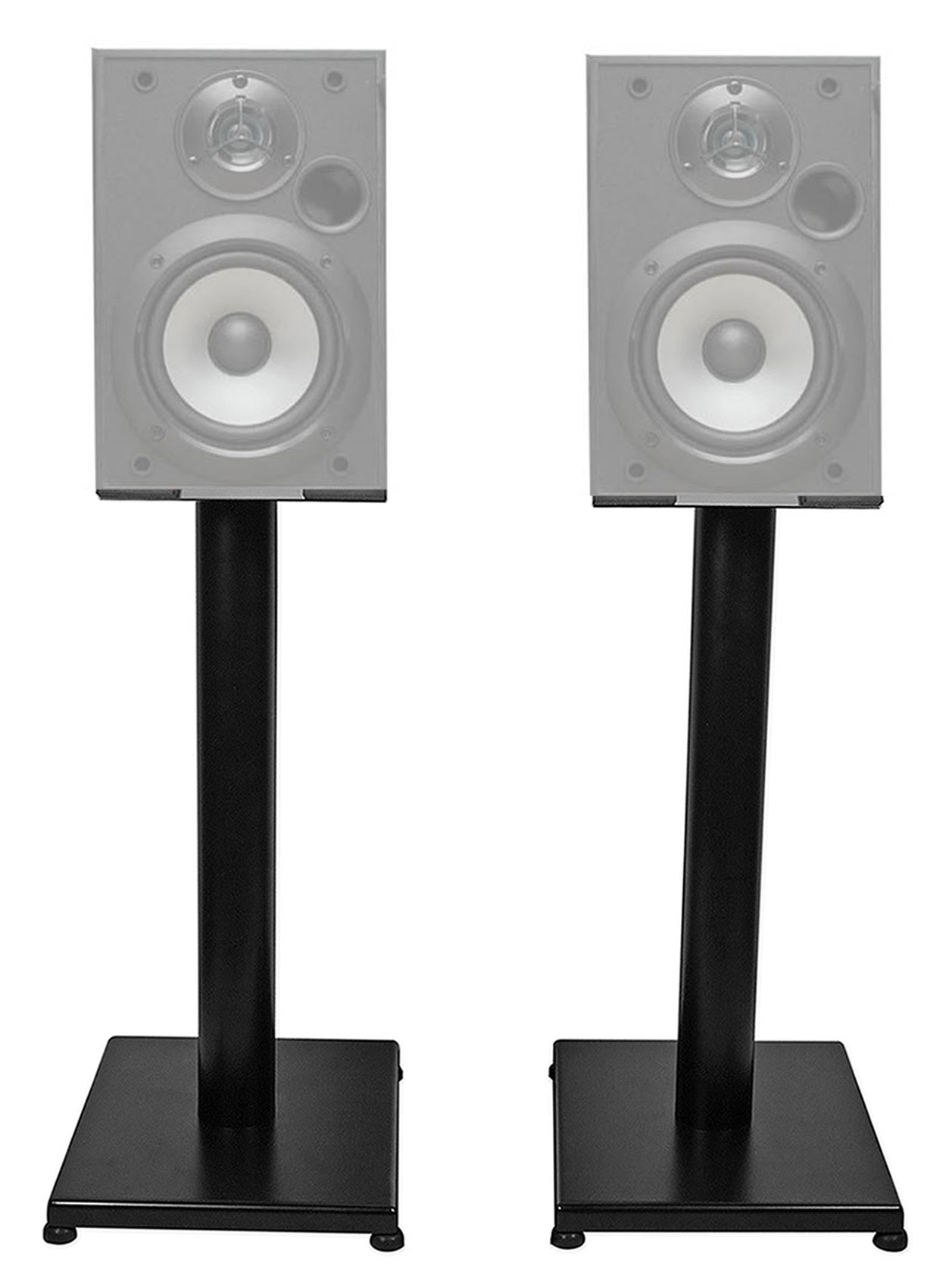 Black 21” Steel Bookshelf Speaker Stands For Sony SSB1000 Bookshelf