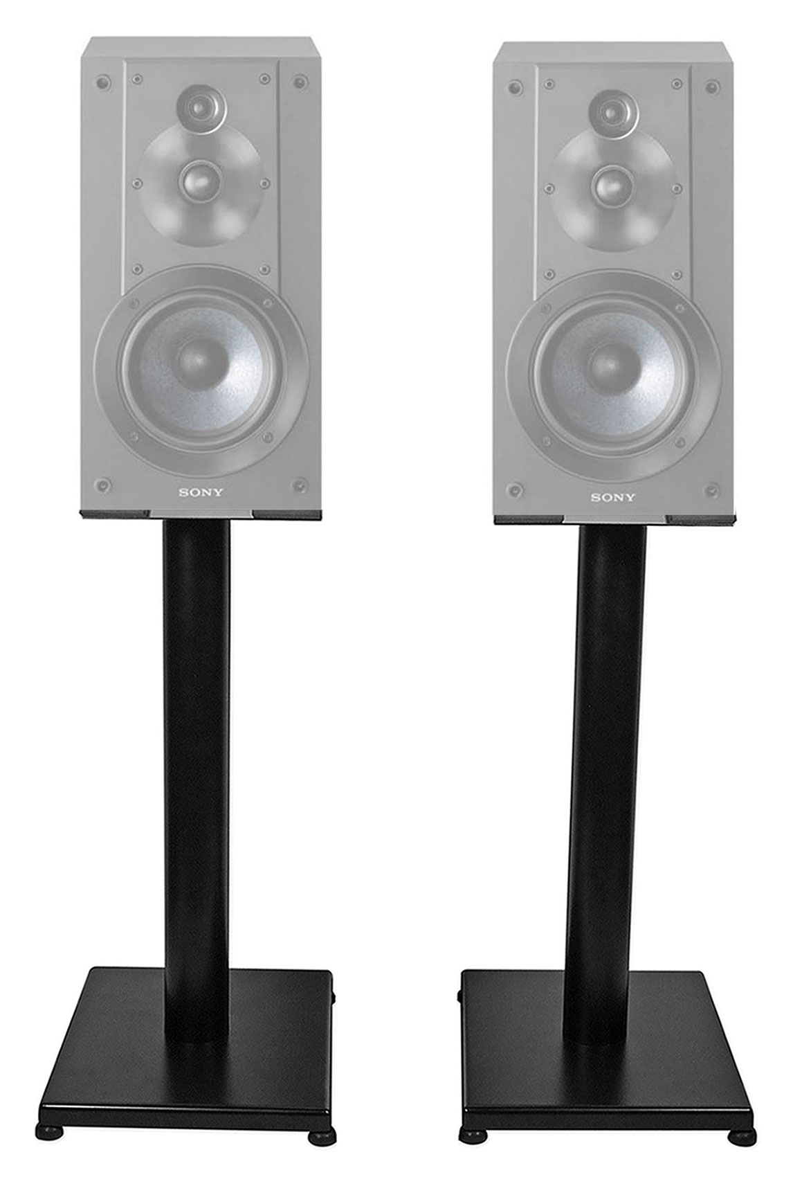 Black 21” Steel Bookshelf Speaker Stands For Sony SSCS5 Bookshelf