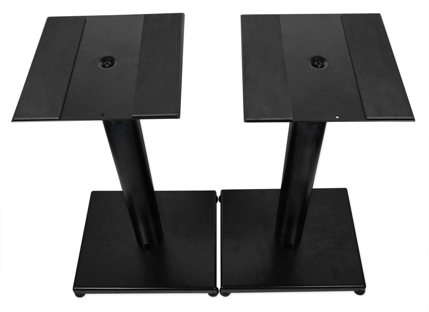 Pair Rockville 37” Black Steel Speaker Stands For Genelec 8020D Monitors