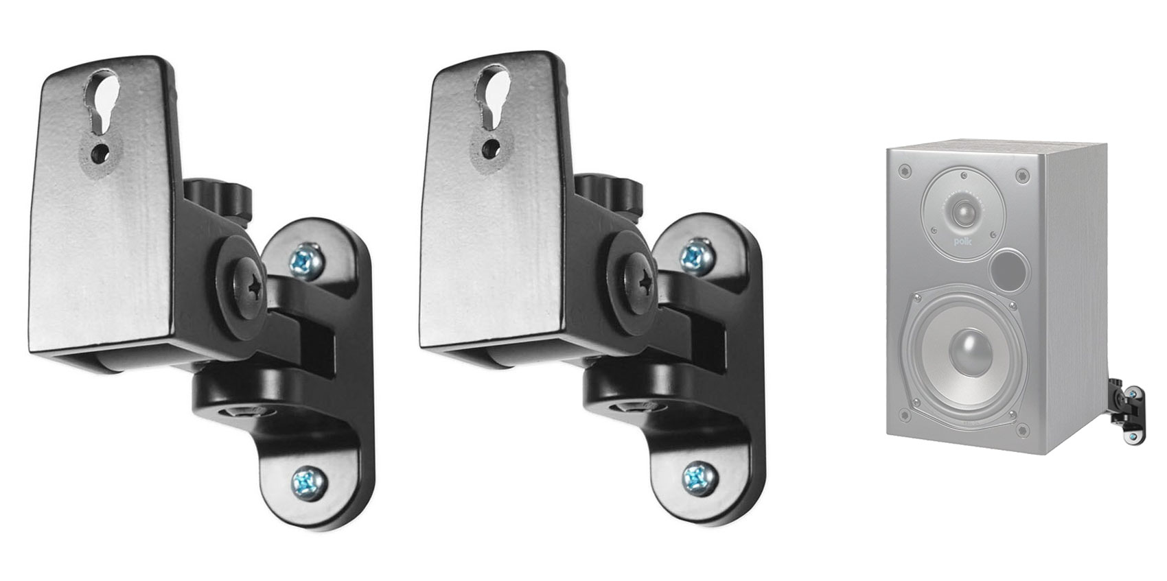 Pair Hidden Wall Mount Swivel Brackets For Polk Audio T15 Bookshelf  Speakers | eBay