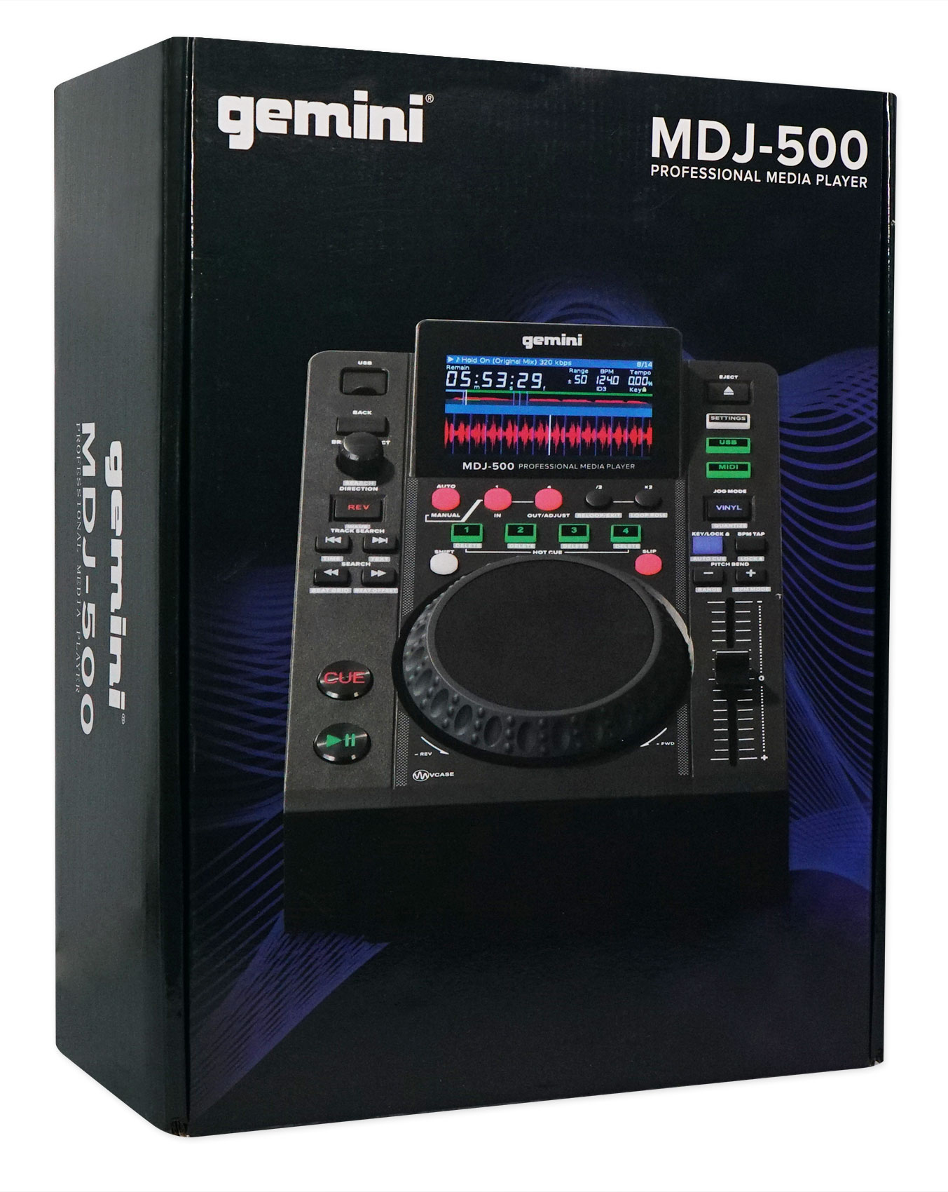 Gemini MDJ500 Professional Single DJ Tabletop USB Media Player MIDI
