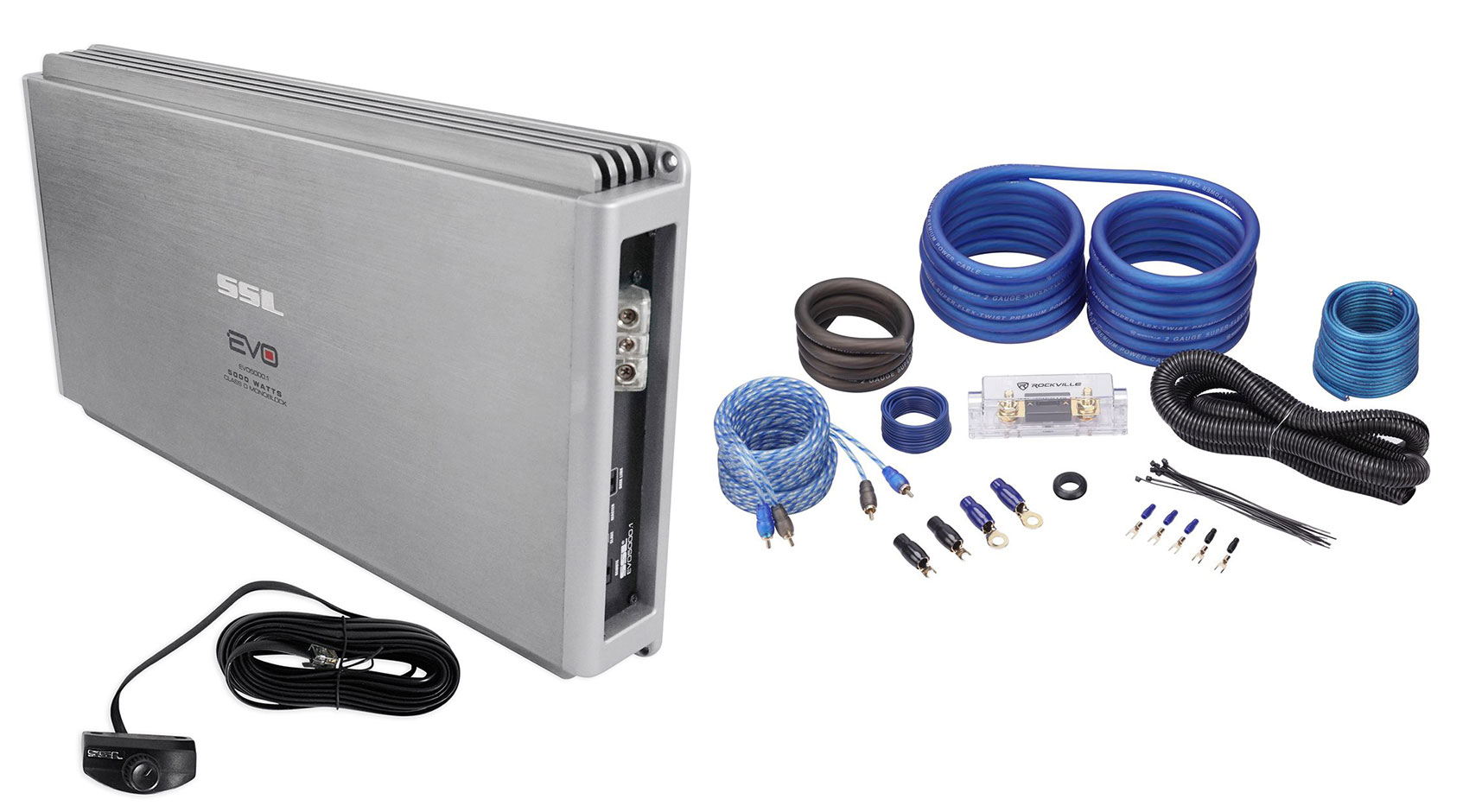 SSL EVO5000.1 5000W Class D 1 Ohm Stable Mono Car Amplifier+Bass Remote