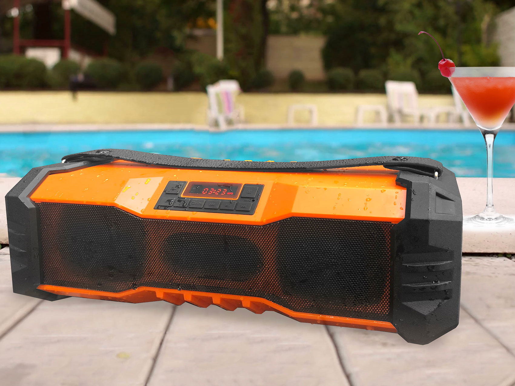 Technical Pro Portable Rechargeable Waterproof Bluetooth Boombox