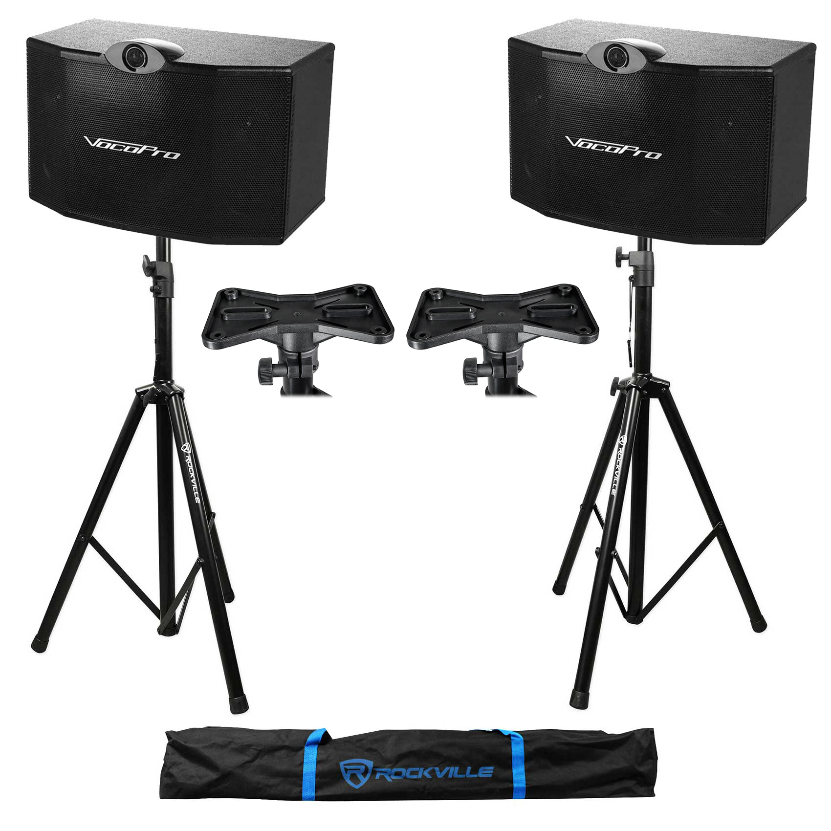 (2) Vocopro SV500 3Way 10" Karaoke Speakers + Tripod Stands SV500 eBay