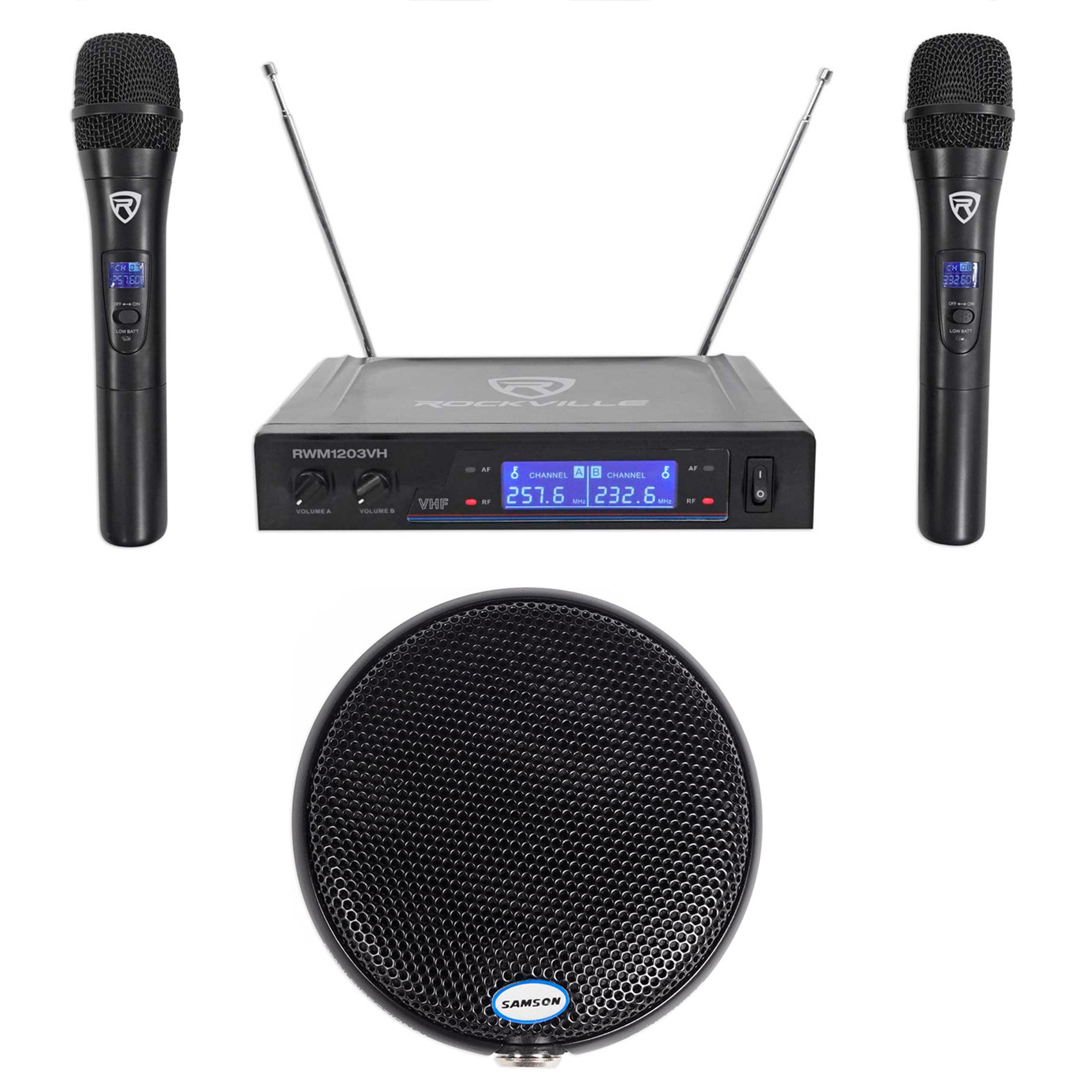 Samson CM11B Omni-directional Boundary Microphone + Dual Handheld Wireless Mics | eBay