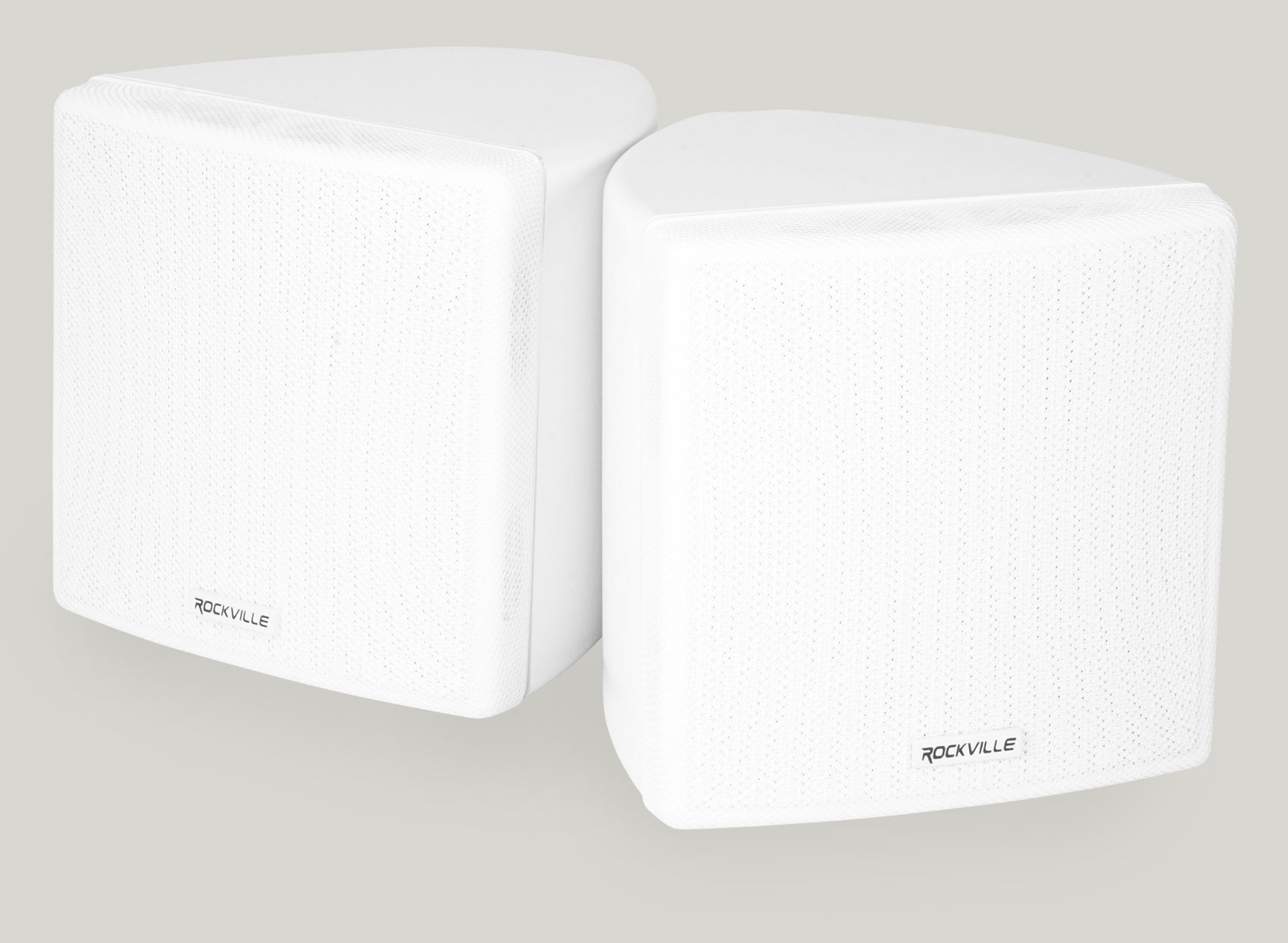 Rockville Commercial 6-Zone Bluetooth Amp+14 3.5" White Cube Restaurant