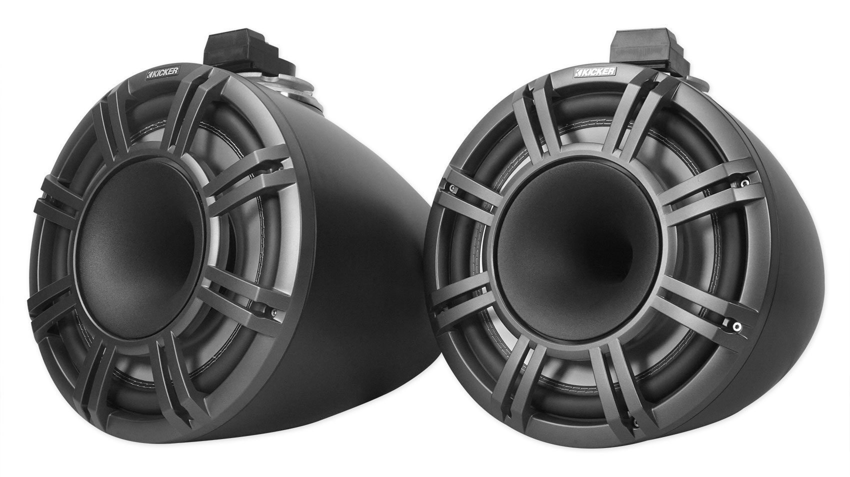 Pair KICKER KMTC9 HLCD 9" 600w HornLoaded LED Wakeboard Tower Speakers