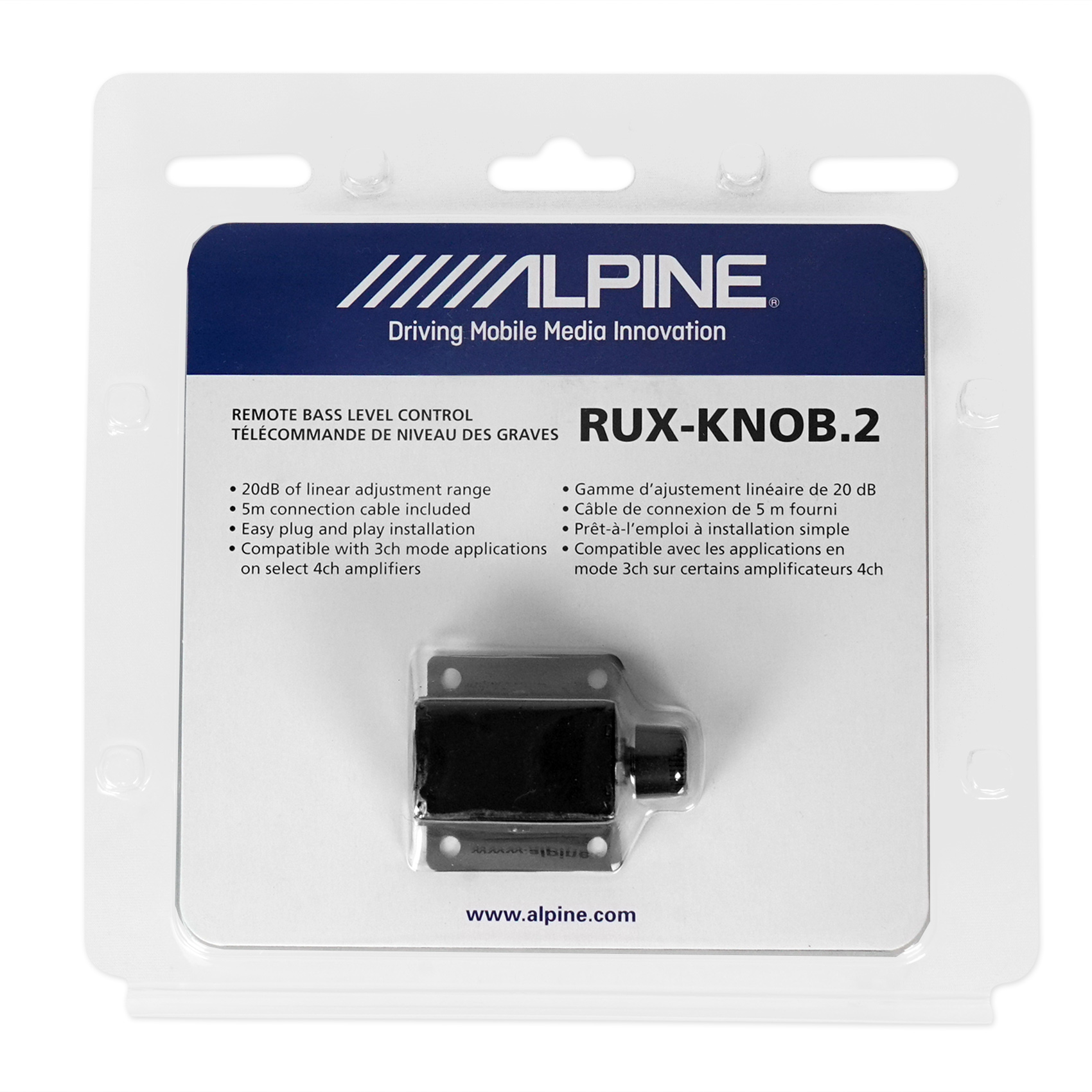 ALPINE RUXKNOB.2 Remote Control Bass Knob For Select Alpine Amplifiers