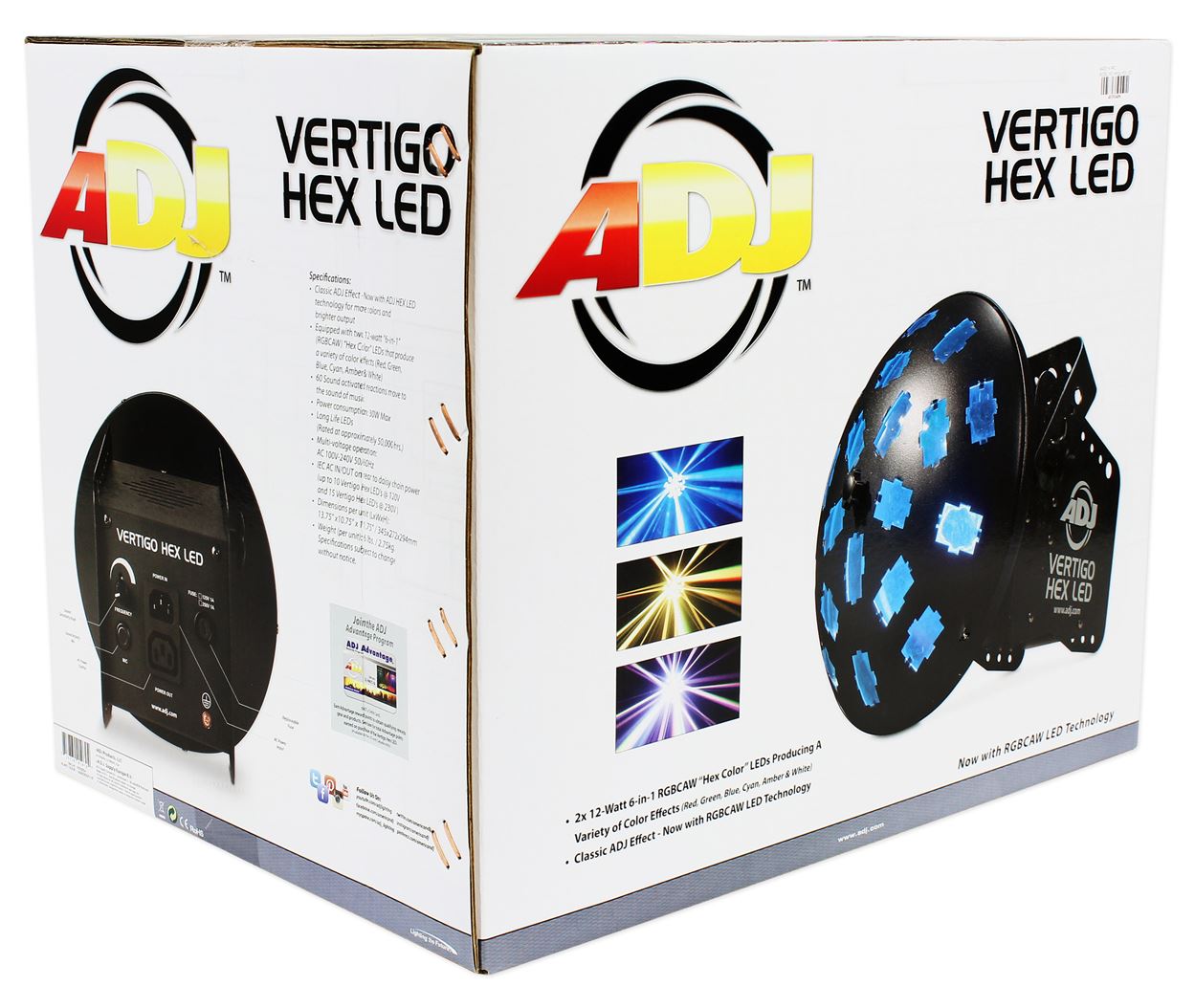 4) American DJ VERTIGO HEX LED 6-Color Dance Floor Effect Lights+