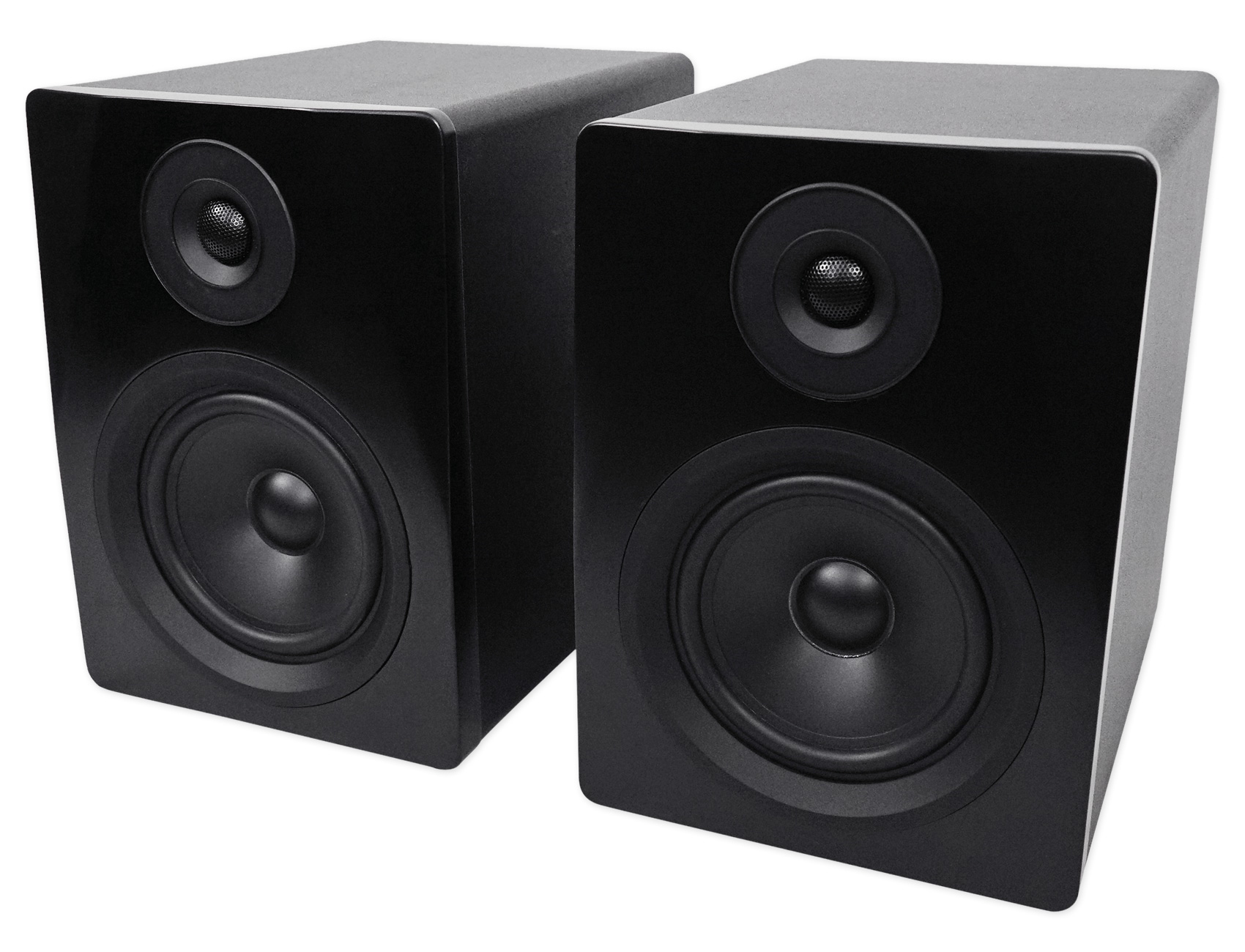 Pair Rockville APM5B 5.25" 250w Powered USB Studio Monitor Speakers+37